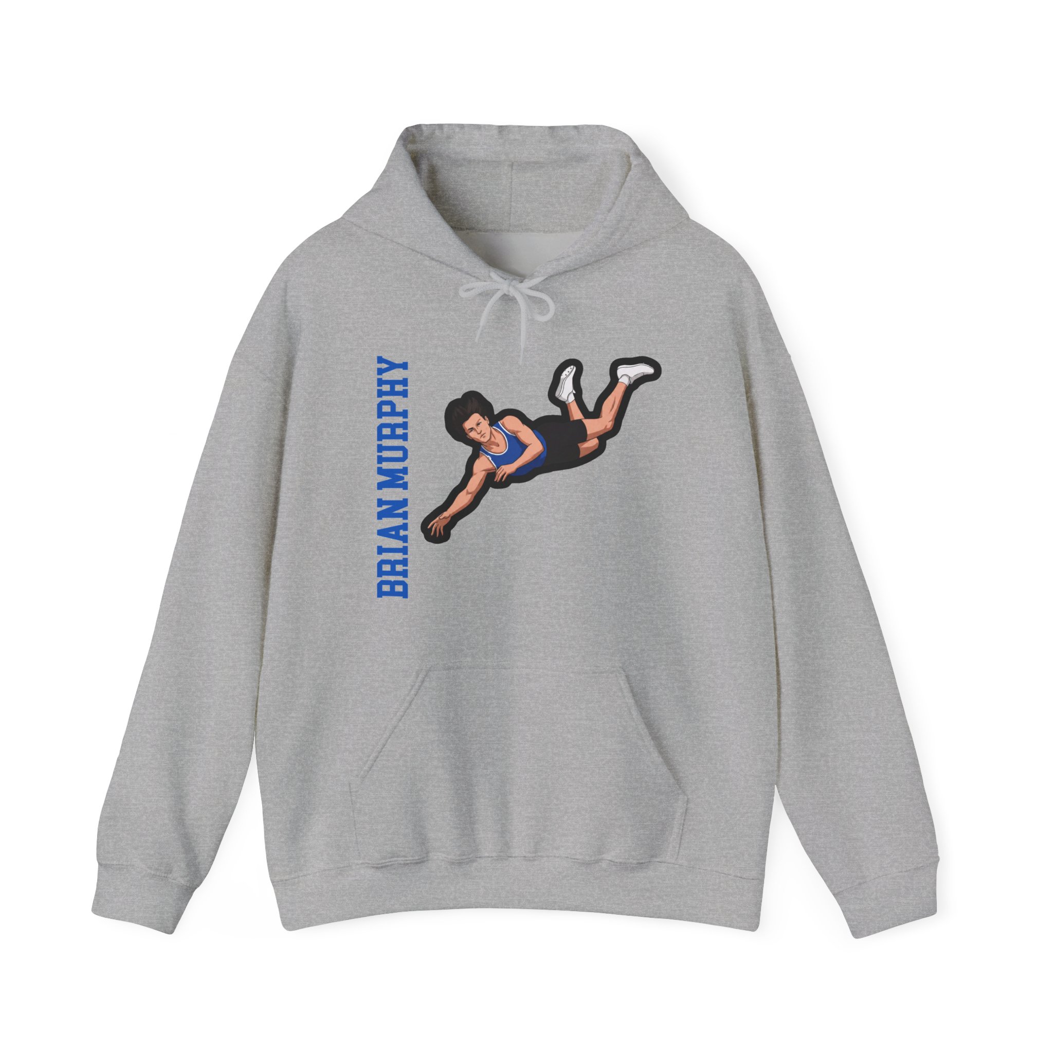 Hoodie — character_name_vertical in Grey