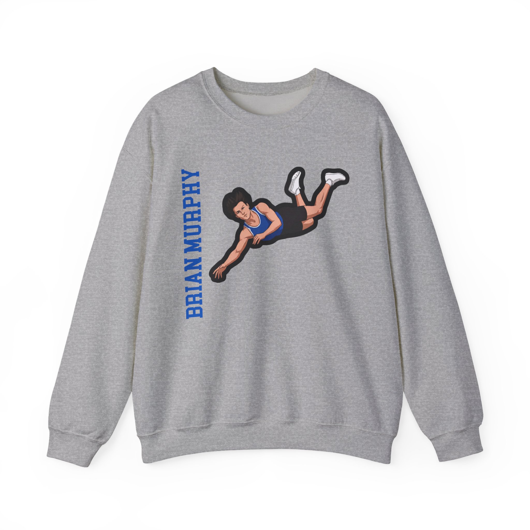 Crewneck Sweatshirt — character_name_vertical in Grey