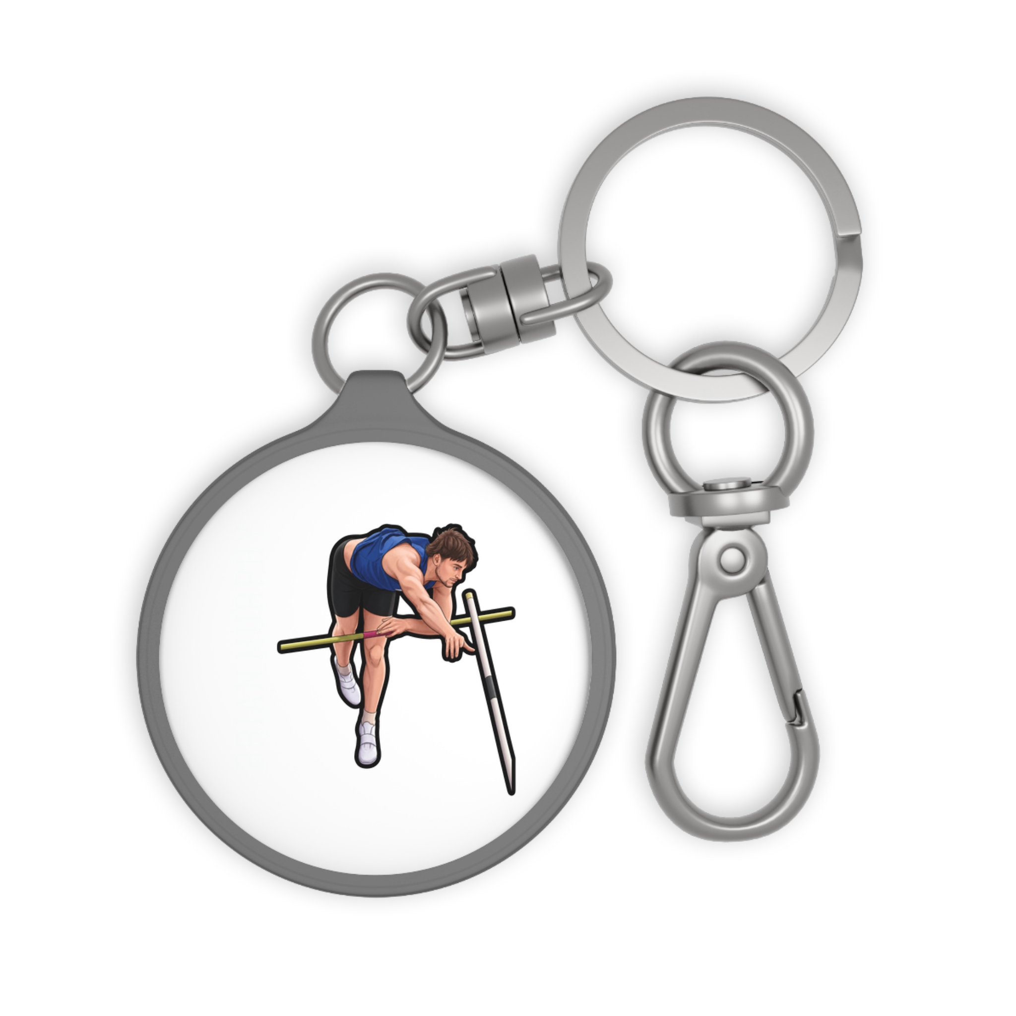 Keychain — character_name_vertical in Grey