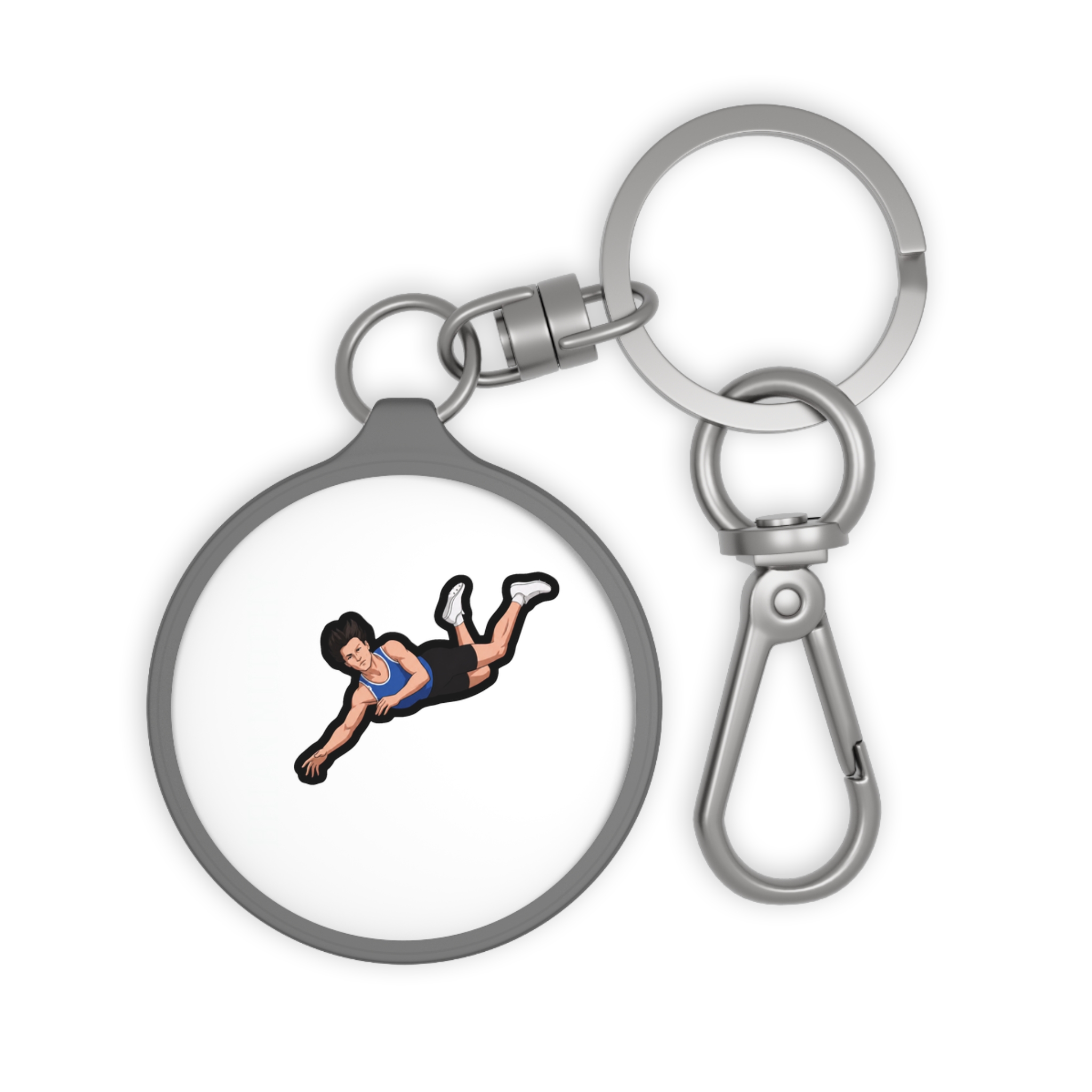 Keychain — character_name_vertical in Grey
