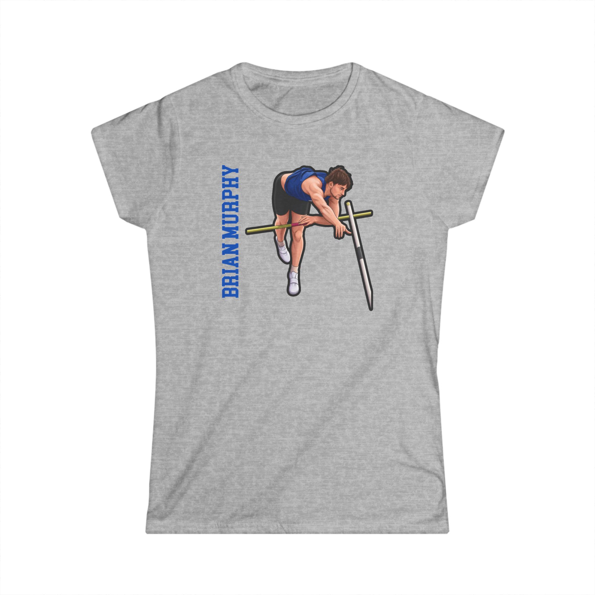 Women's Softstyle Tee — character_name_vertical in Grey