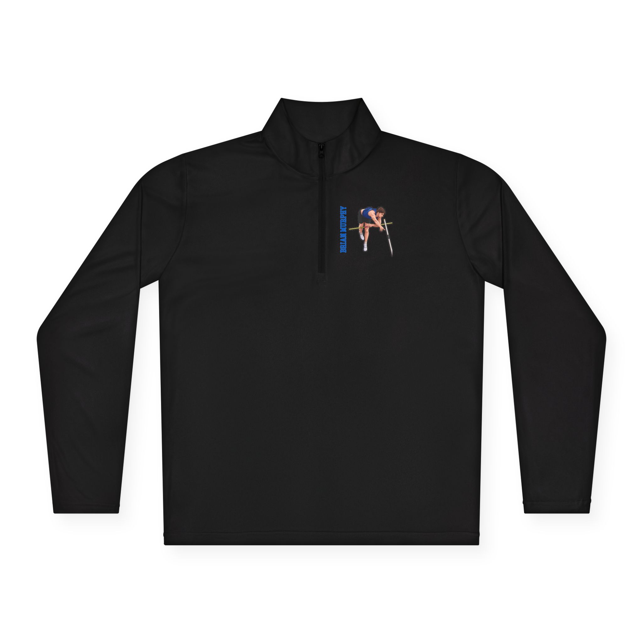 Q-Zip Pullover — character_name_vertical in Black