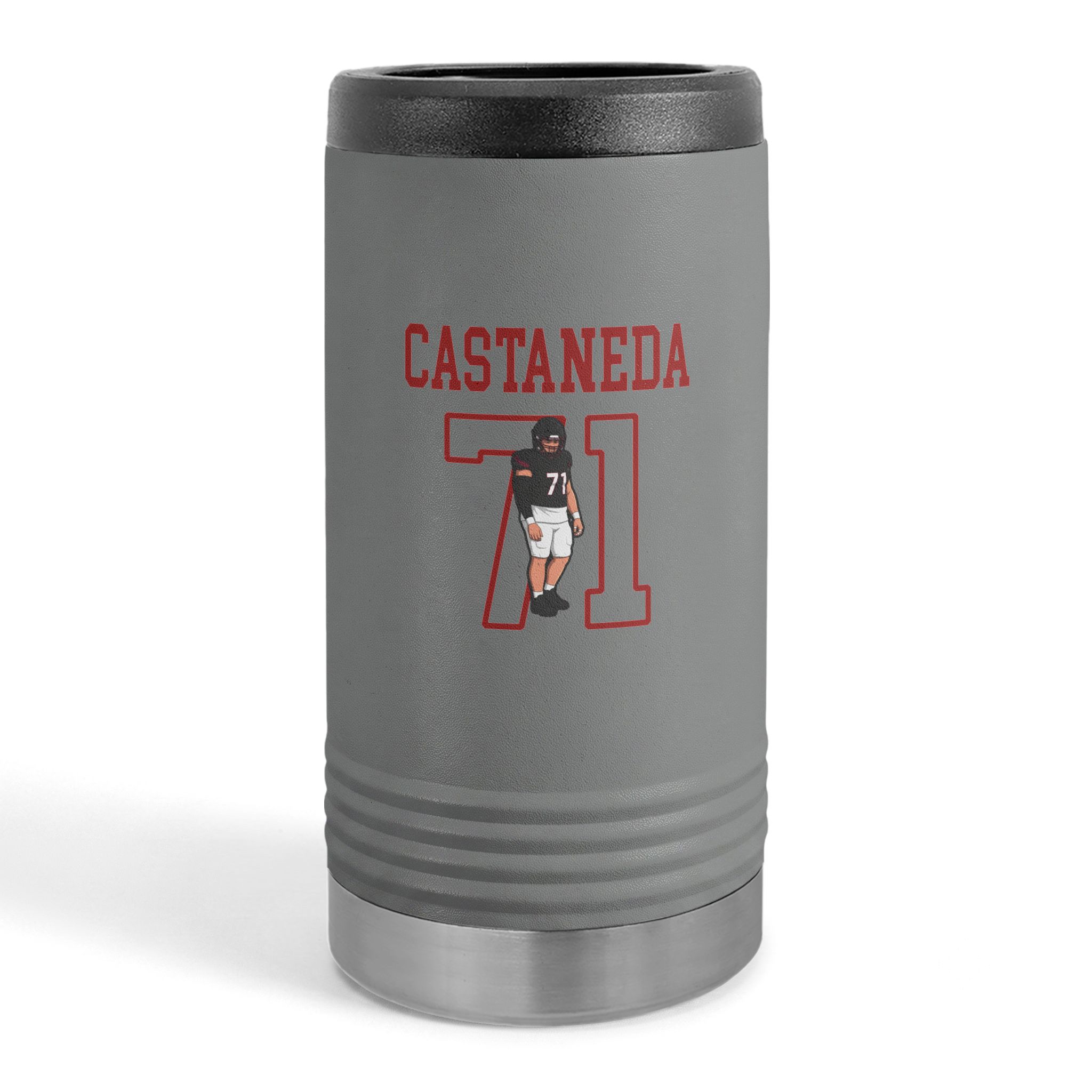 Slim Stainless Can Cooler — character_shirsey in Grey