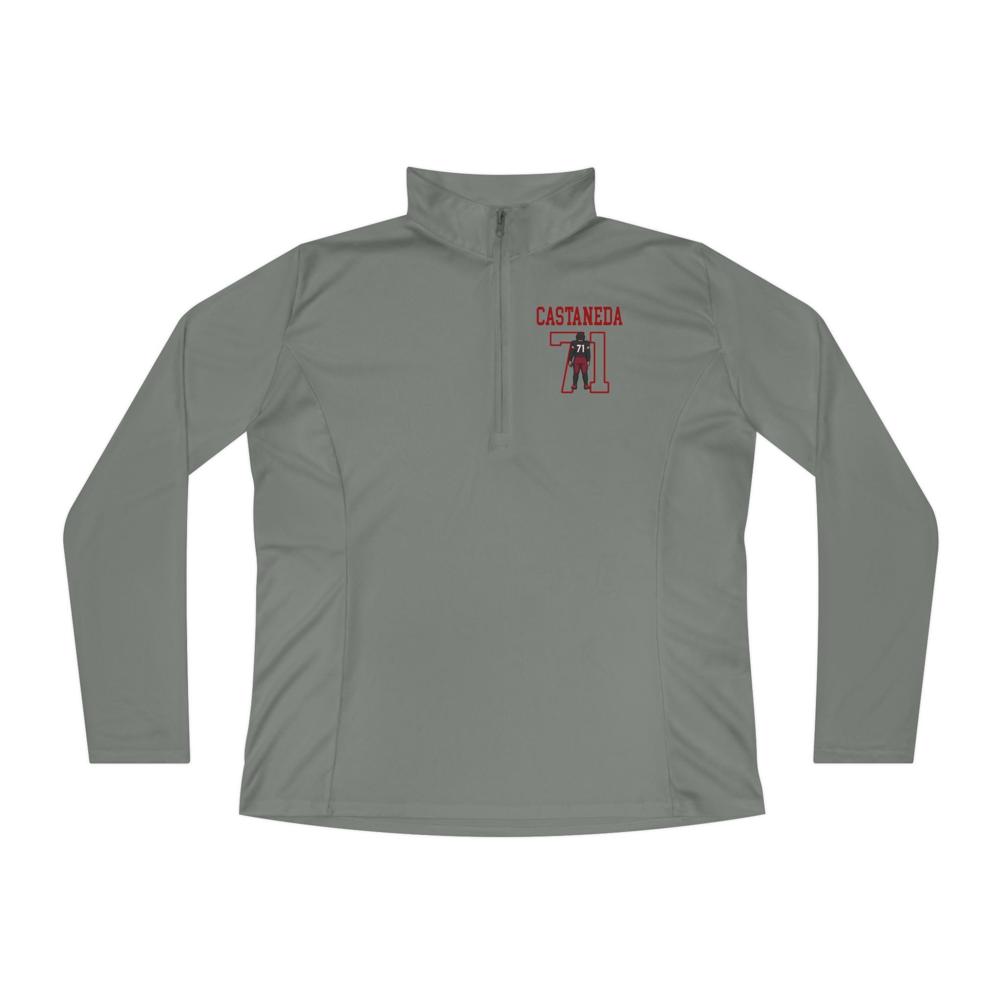 Women's Q-Zip Pullover — character_shirsey in Grey