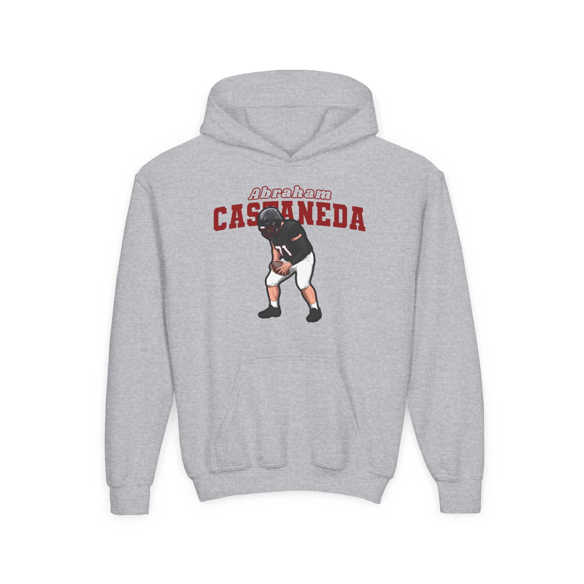 Youth Hoodie — character_name_arch in Grey