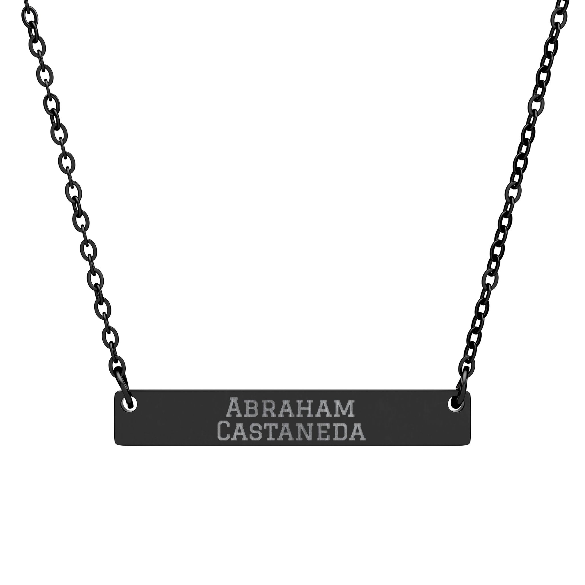 Engraved Bar Necklace — Classic in Black