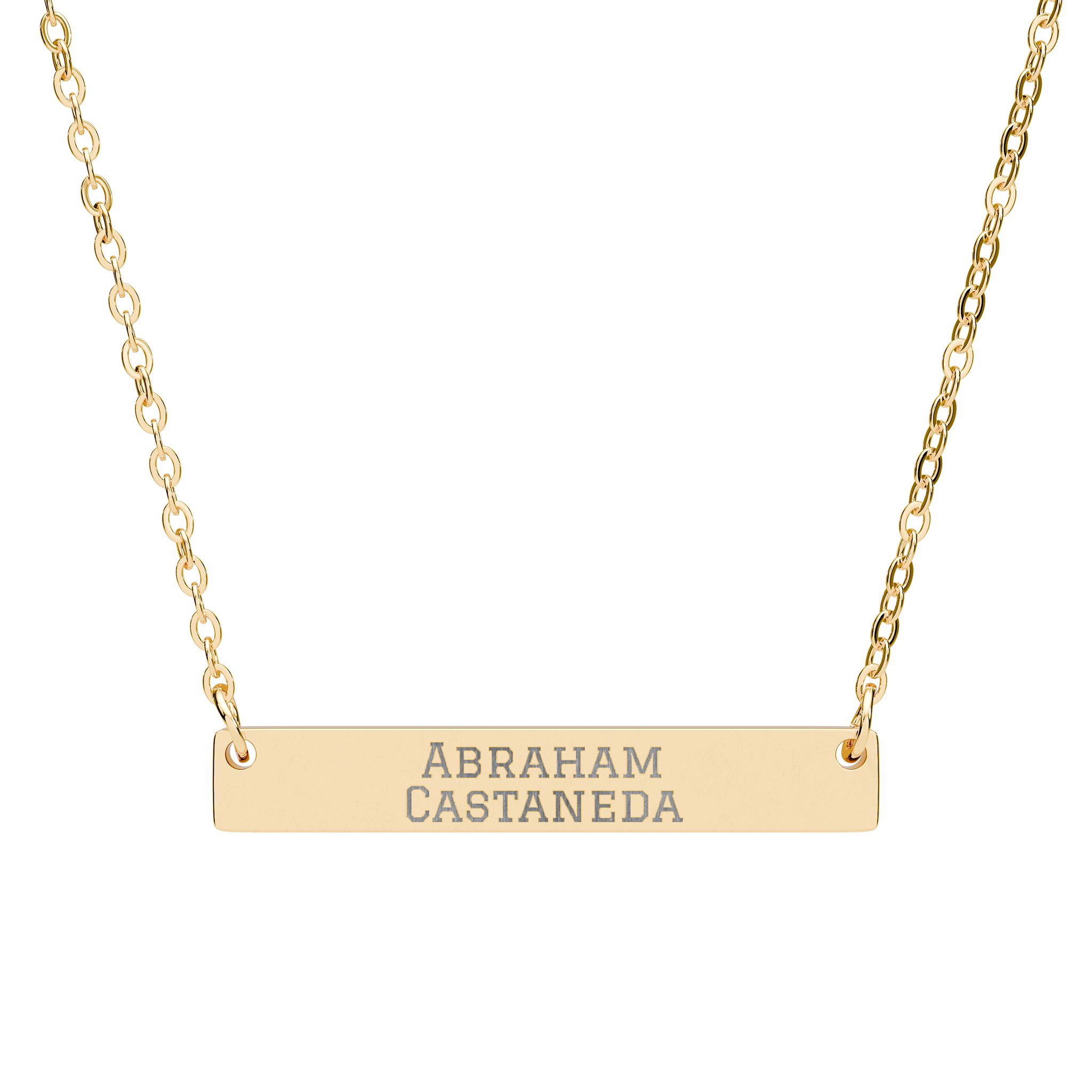 Engraved Bar Necklace — Classic in Gold