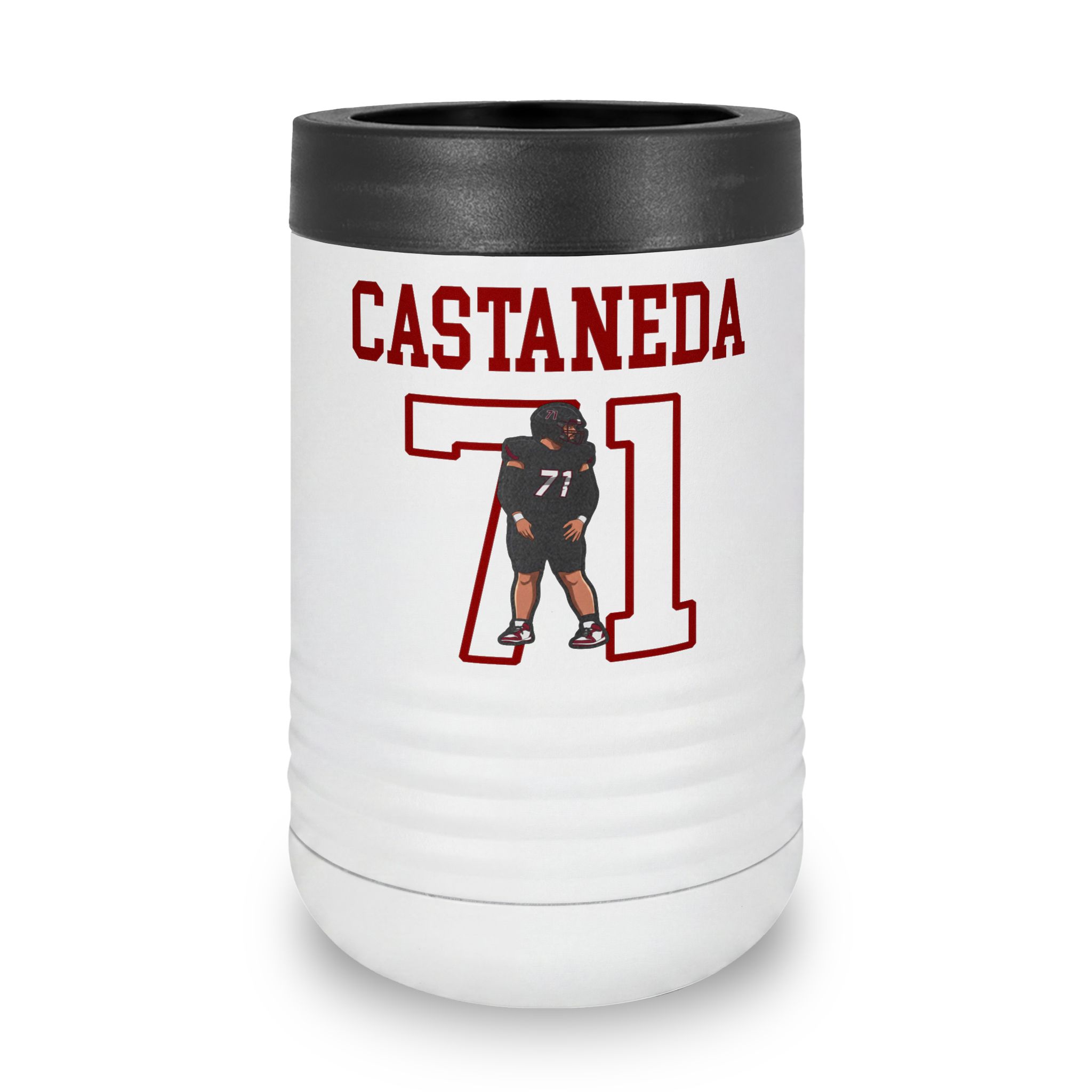 Stainless Can Cooler — character_shirsey in White