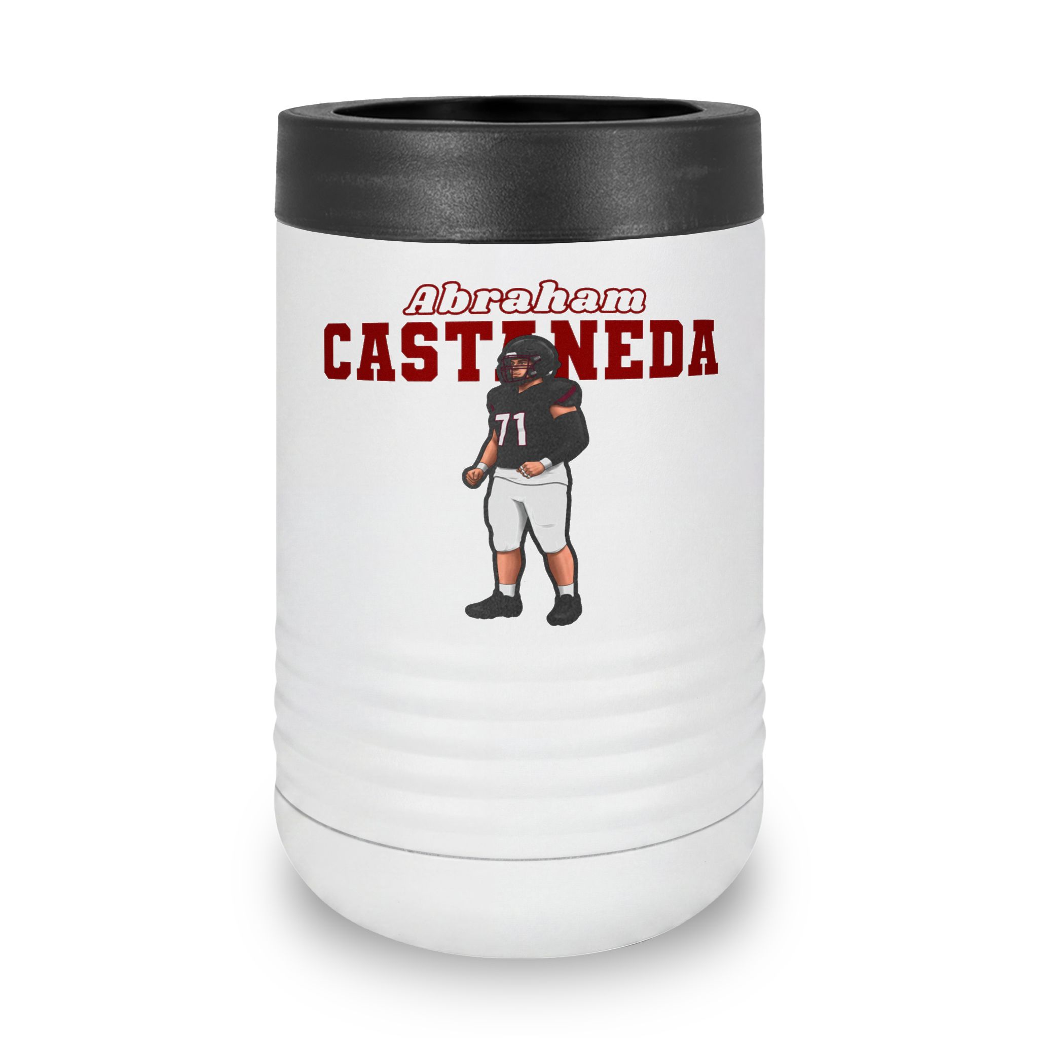 Stainless Can Cooler — character_name_arch in White
