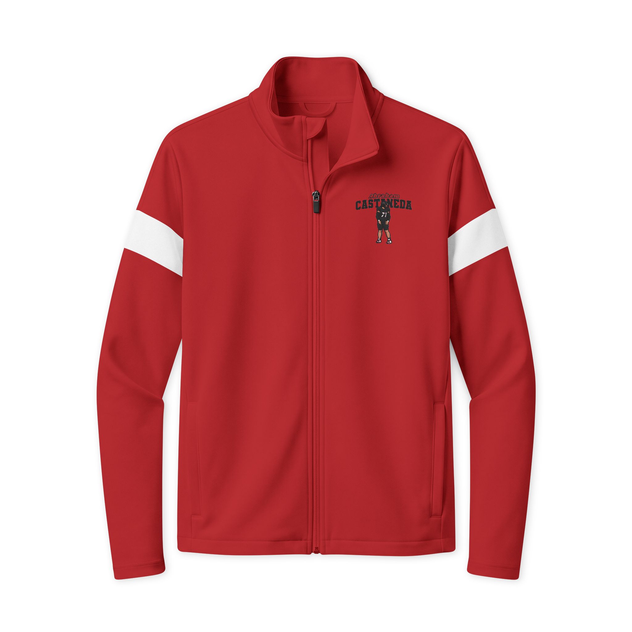 Travel Full-Zip Jacket — character_name_arch in Deep Red/ White