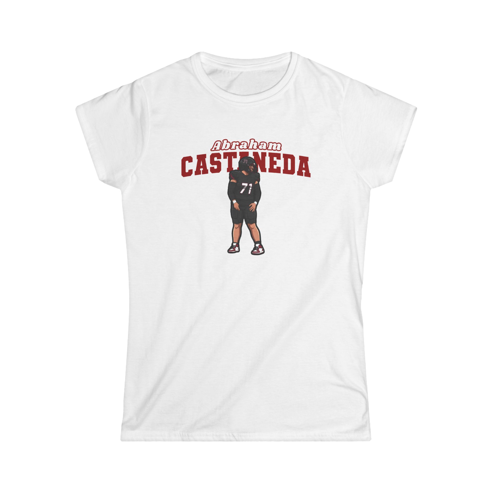 Women's Softstyle Tee — character_name_arch in White