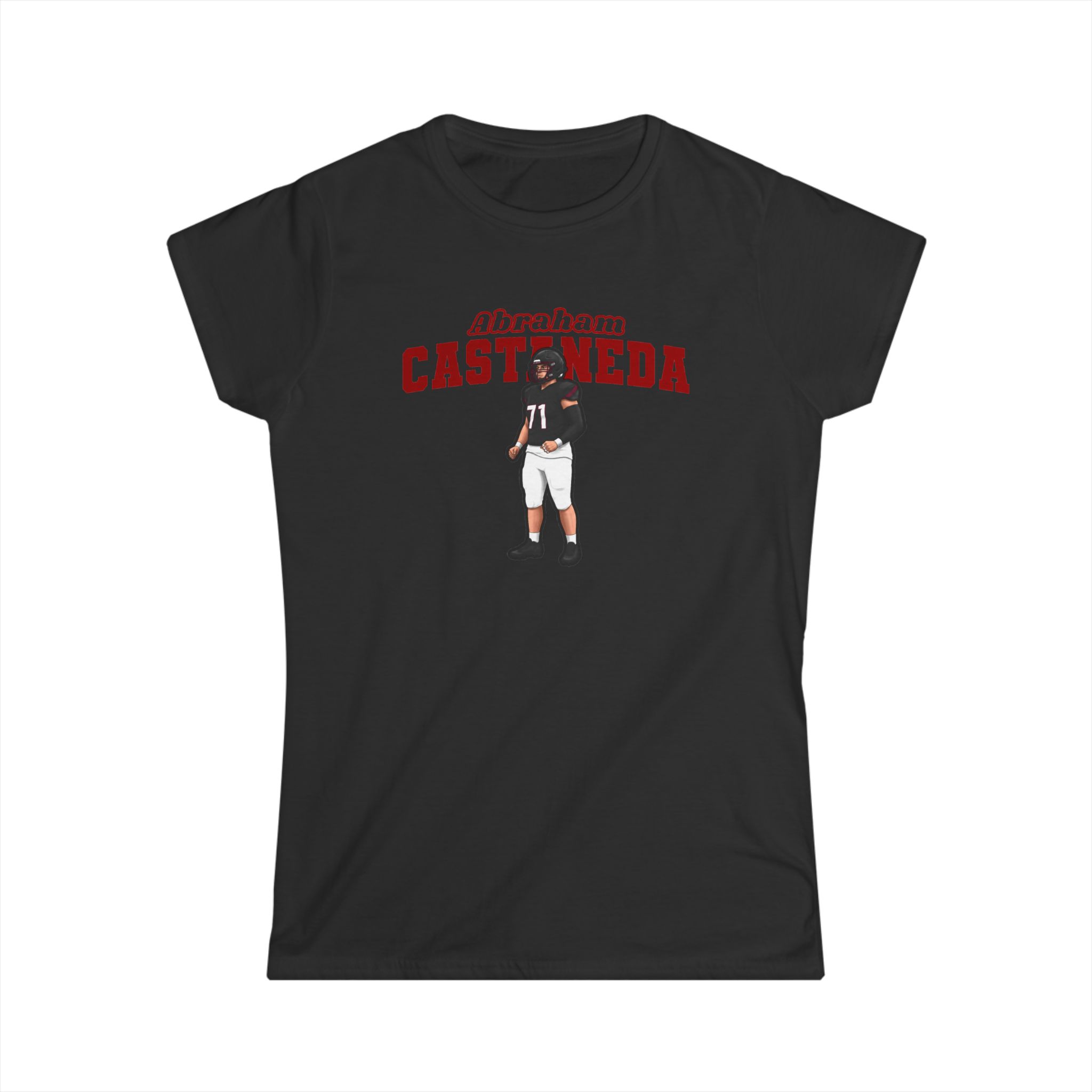 Women's Softstyle Tee — character_name_arch in Black