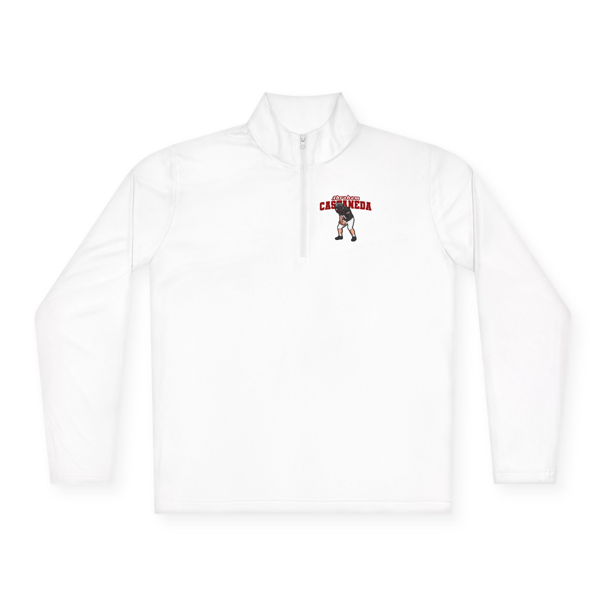 Q-Zip Pullover — character_name_arch in White