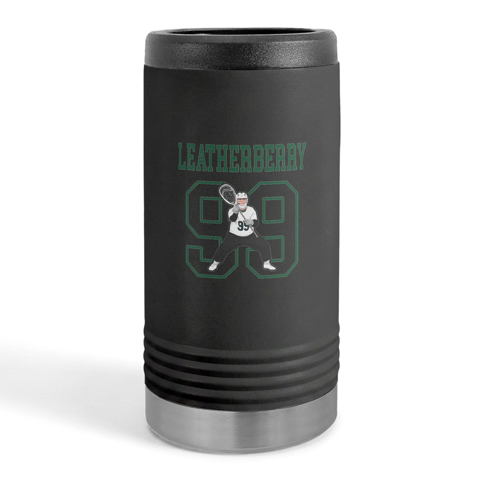 Slim Stainless Can Cooler — character_shirsey in Black