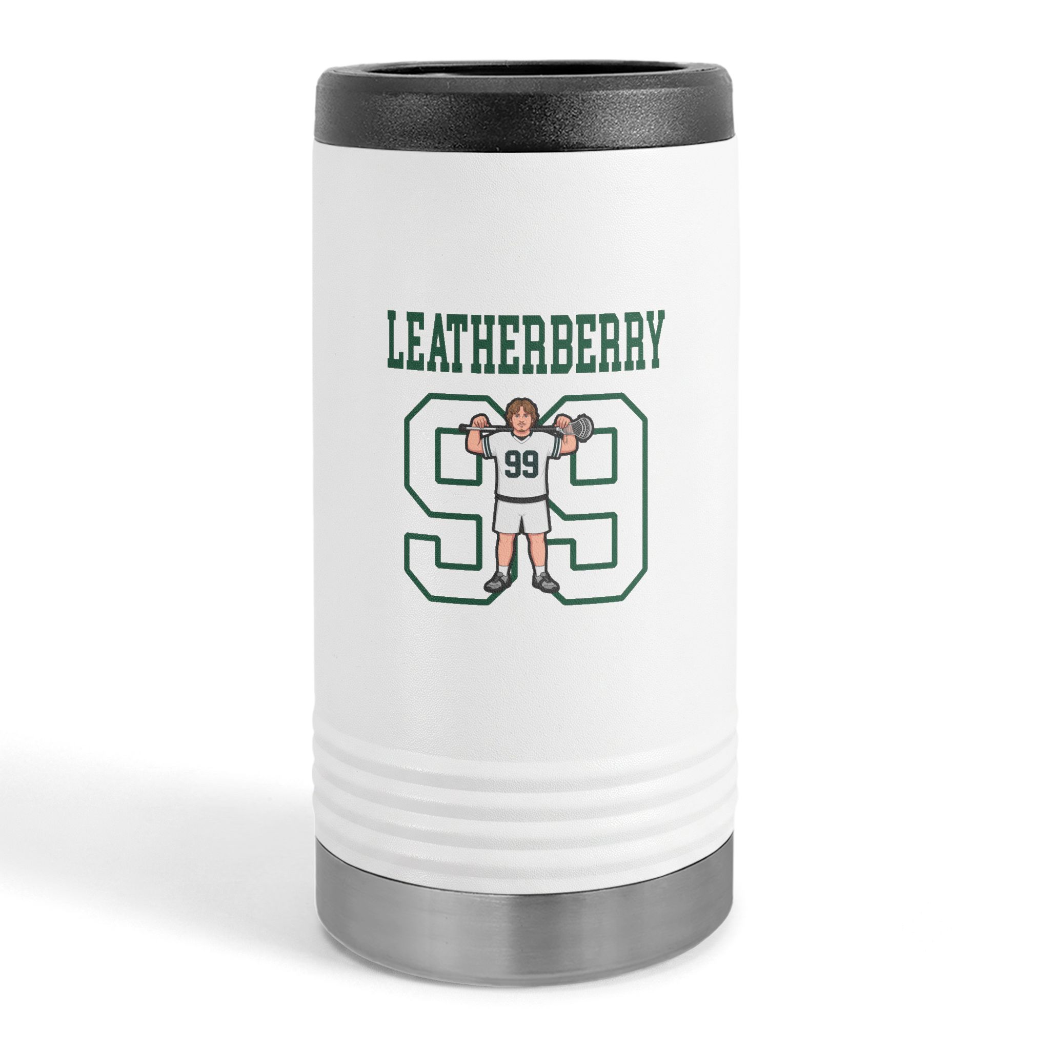 Slim Stainless Can Cooler — character_shirsey in White