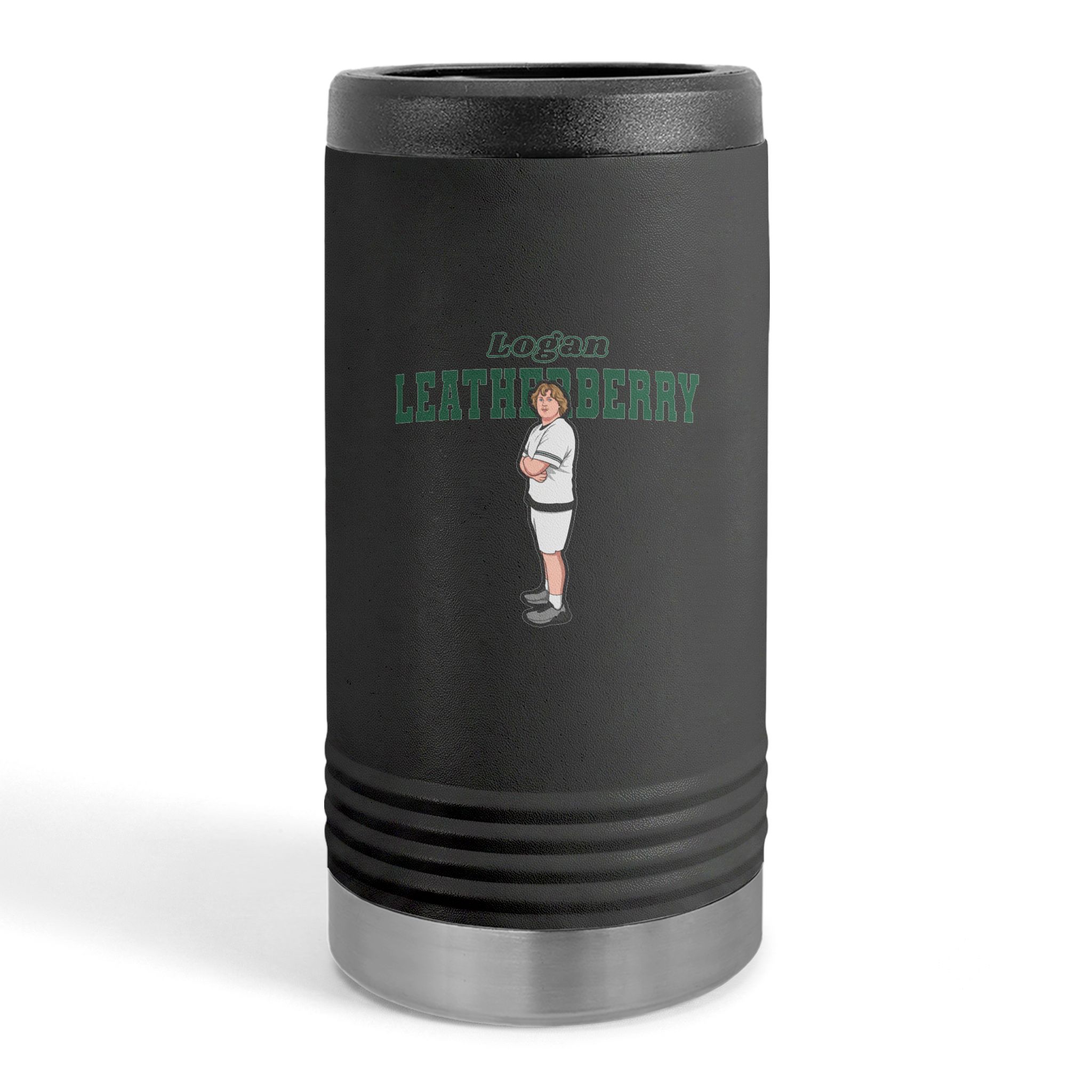 Slim Stainless Can Cooler — character_name_arch in Black