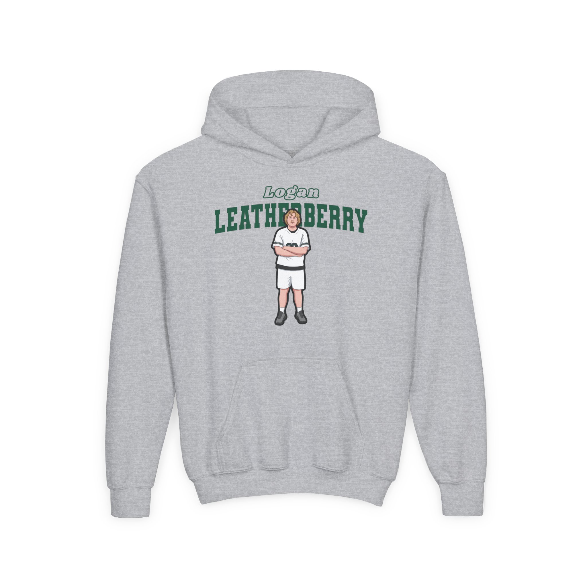 Youth Hoodie — character_name_arch in Grey