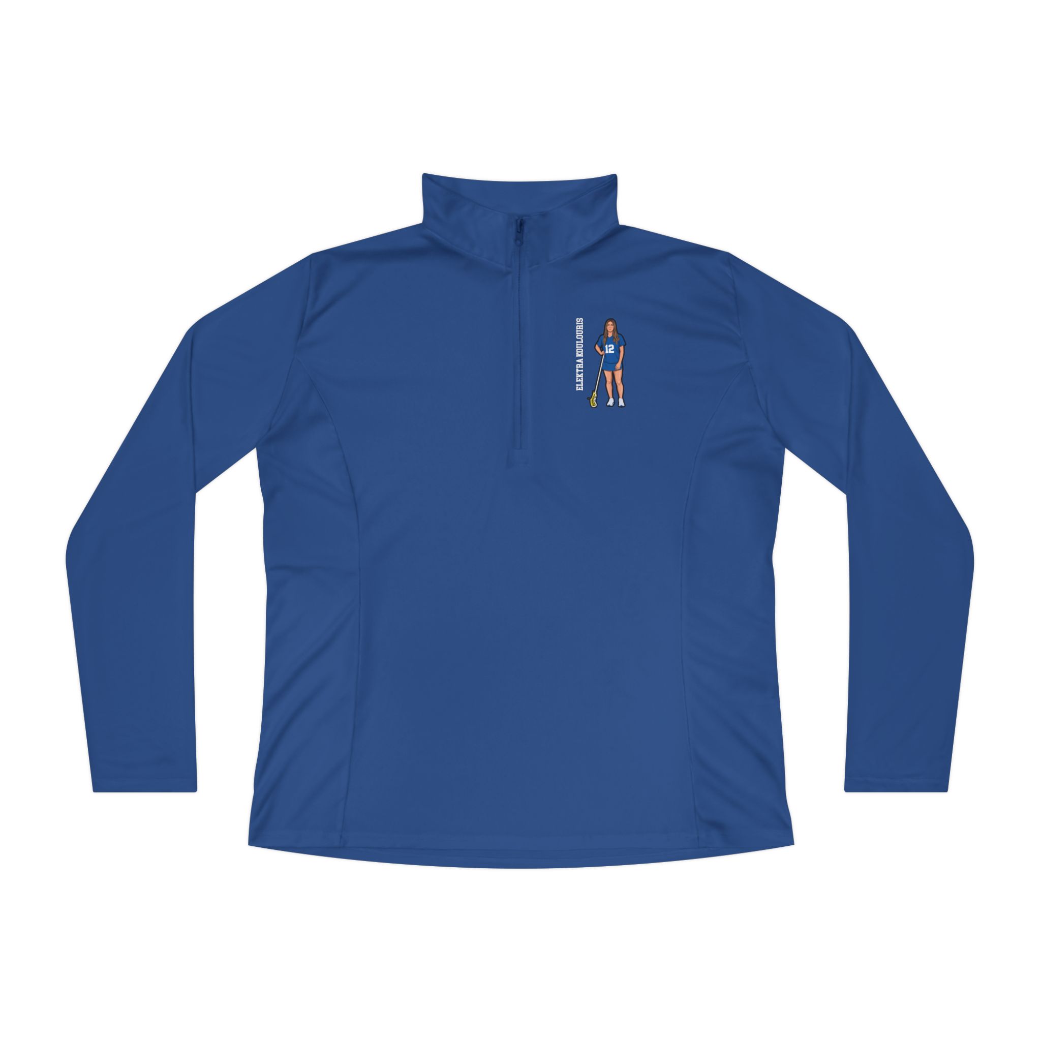 Women's Q-Zip Pullover — character_name_vertical in Royal
