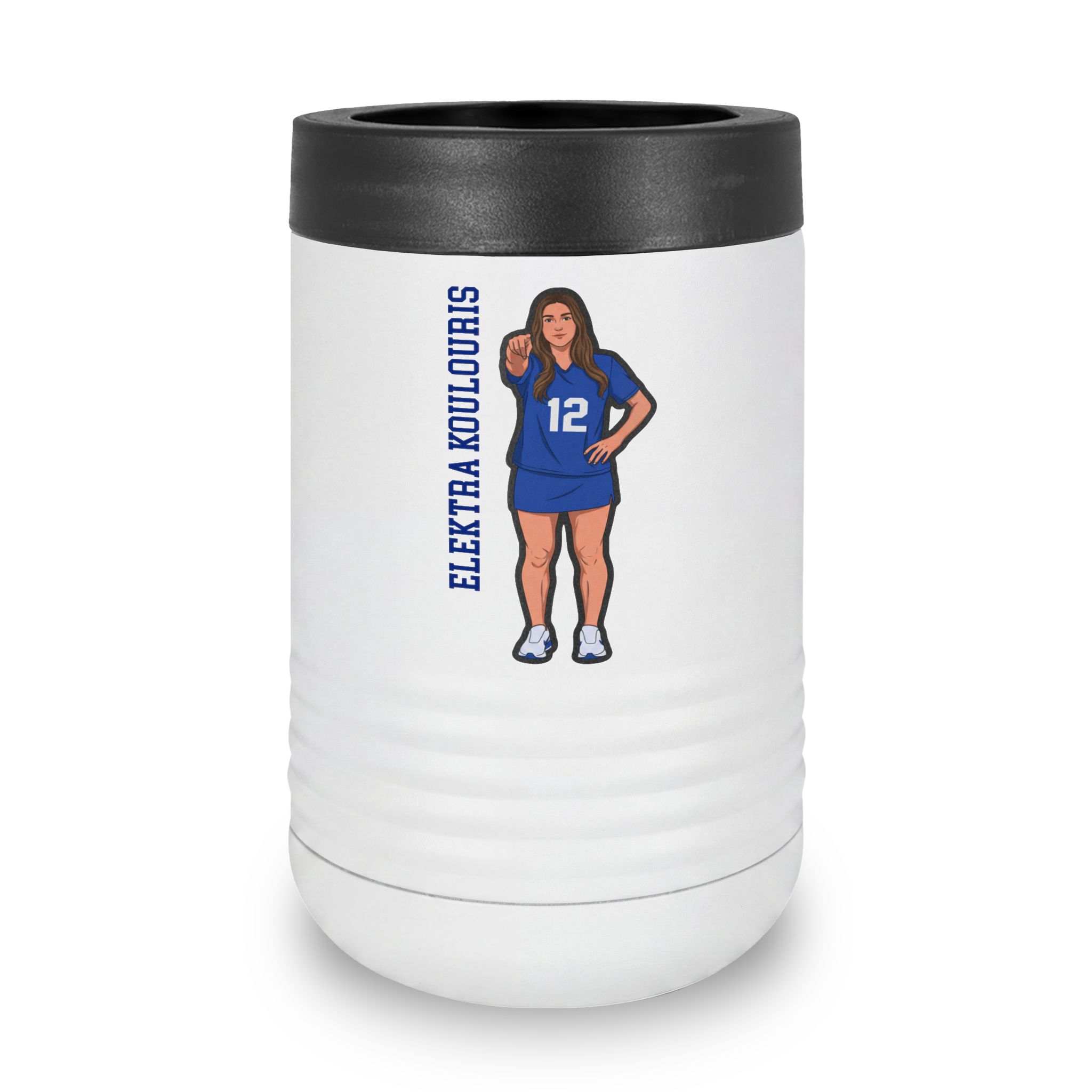 Stainless Can Cooler — character_name_vertical in White