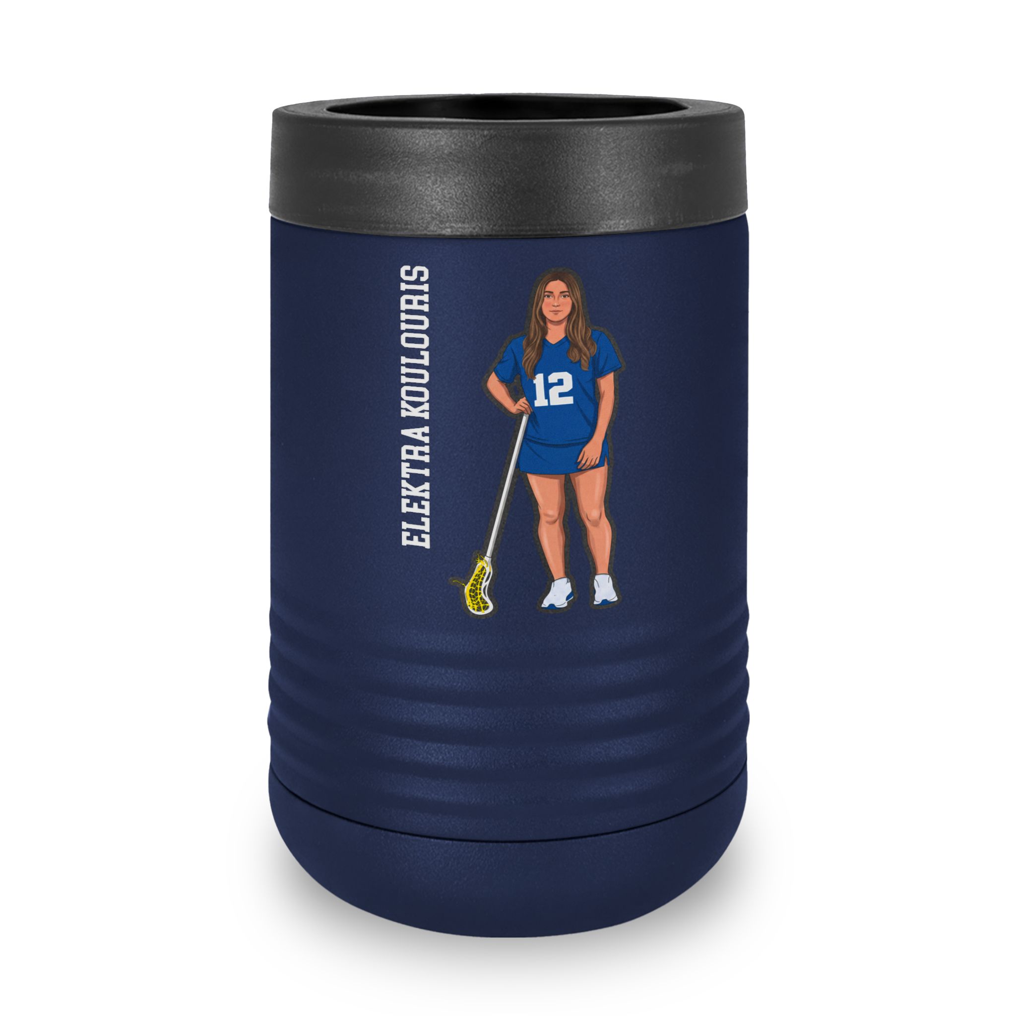 Stainless Can Cooler — character_name_vertical in Navy
