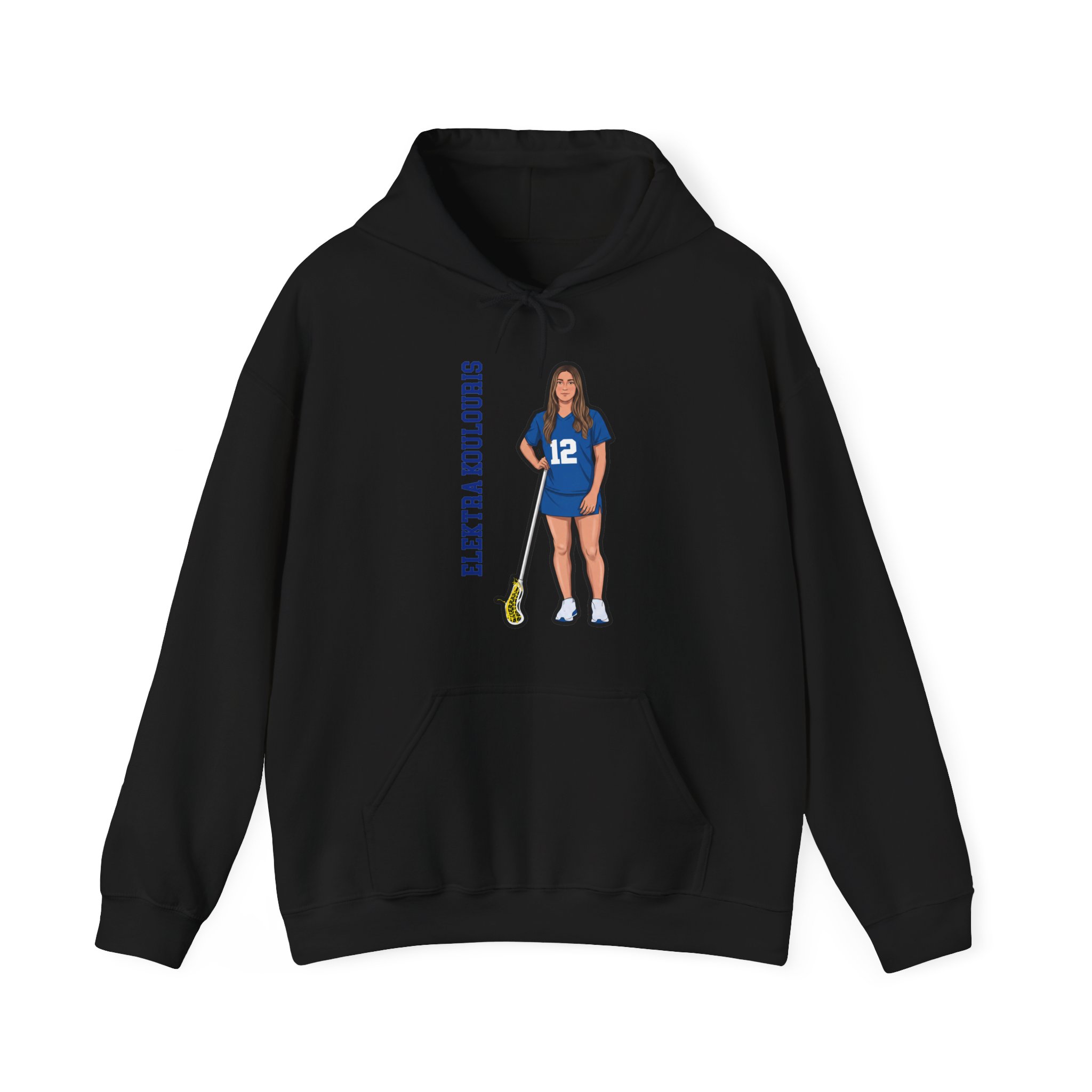 Hoodie — character_name_vertical in Black