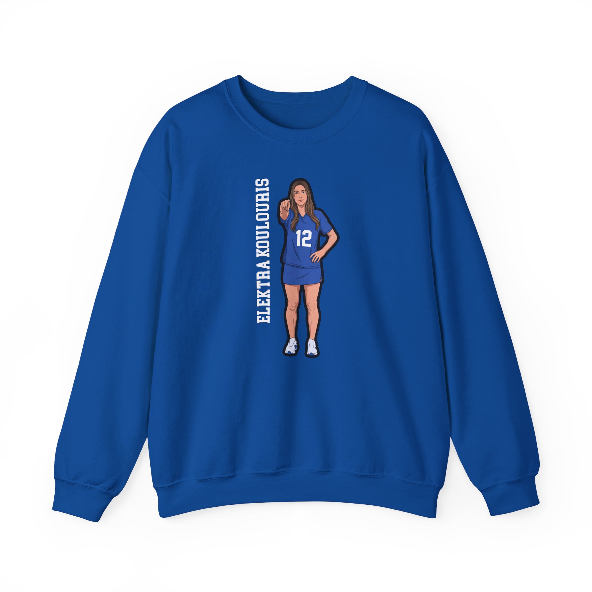 Crewneck Sweatshirt — character_name_vertical in Royal