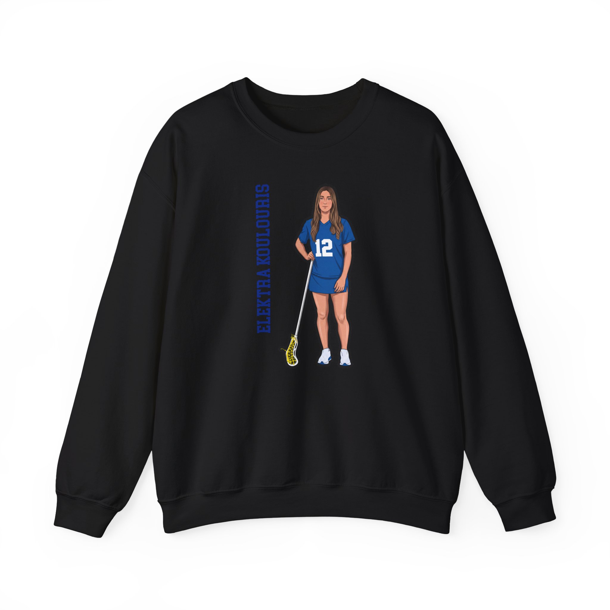 Crewneck Sweatshirt — character_name_vertical in Black