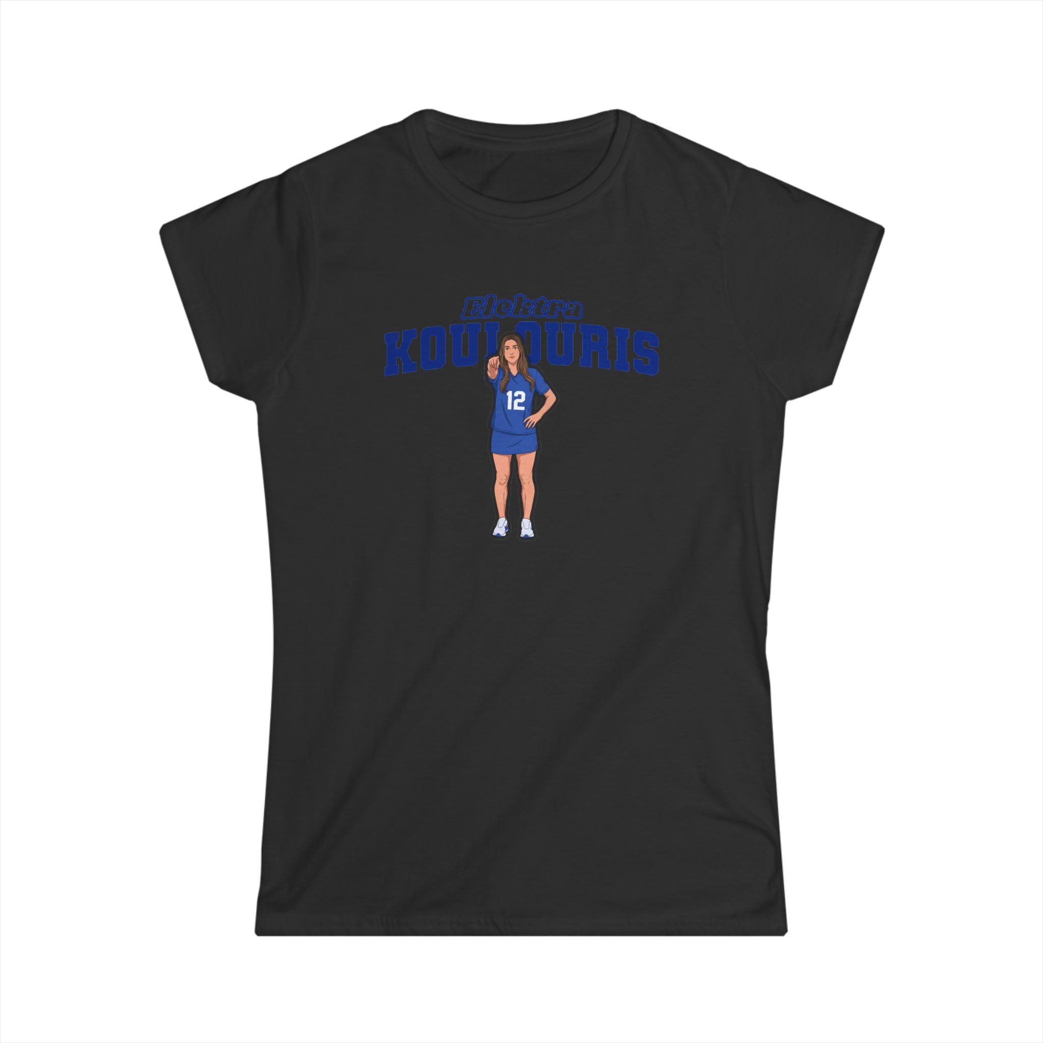 Women's Softstyle Tee — character_name_arch in Black