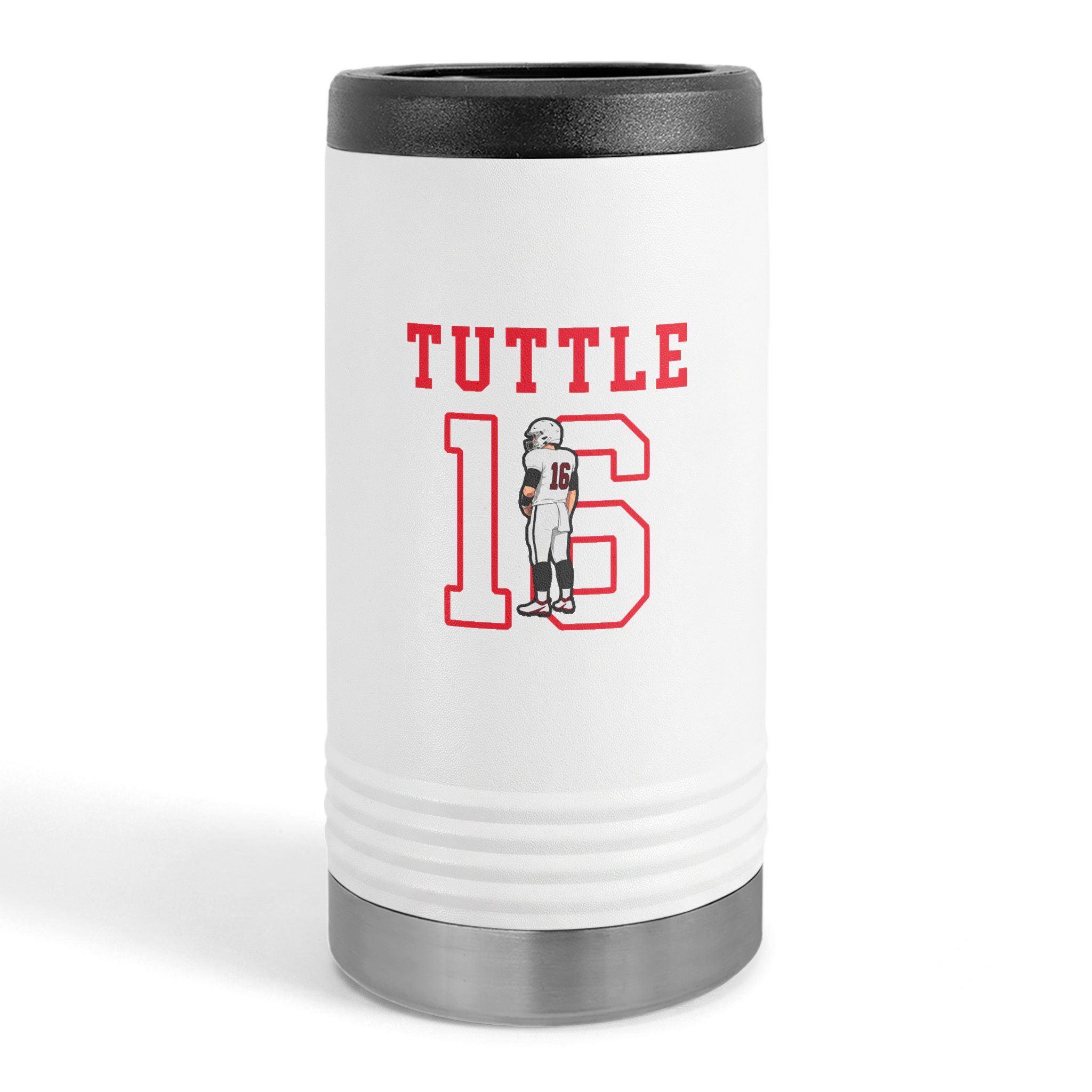 Slim Stainless Can Cooler — character_shirsey in White