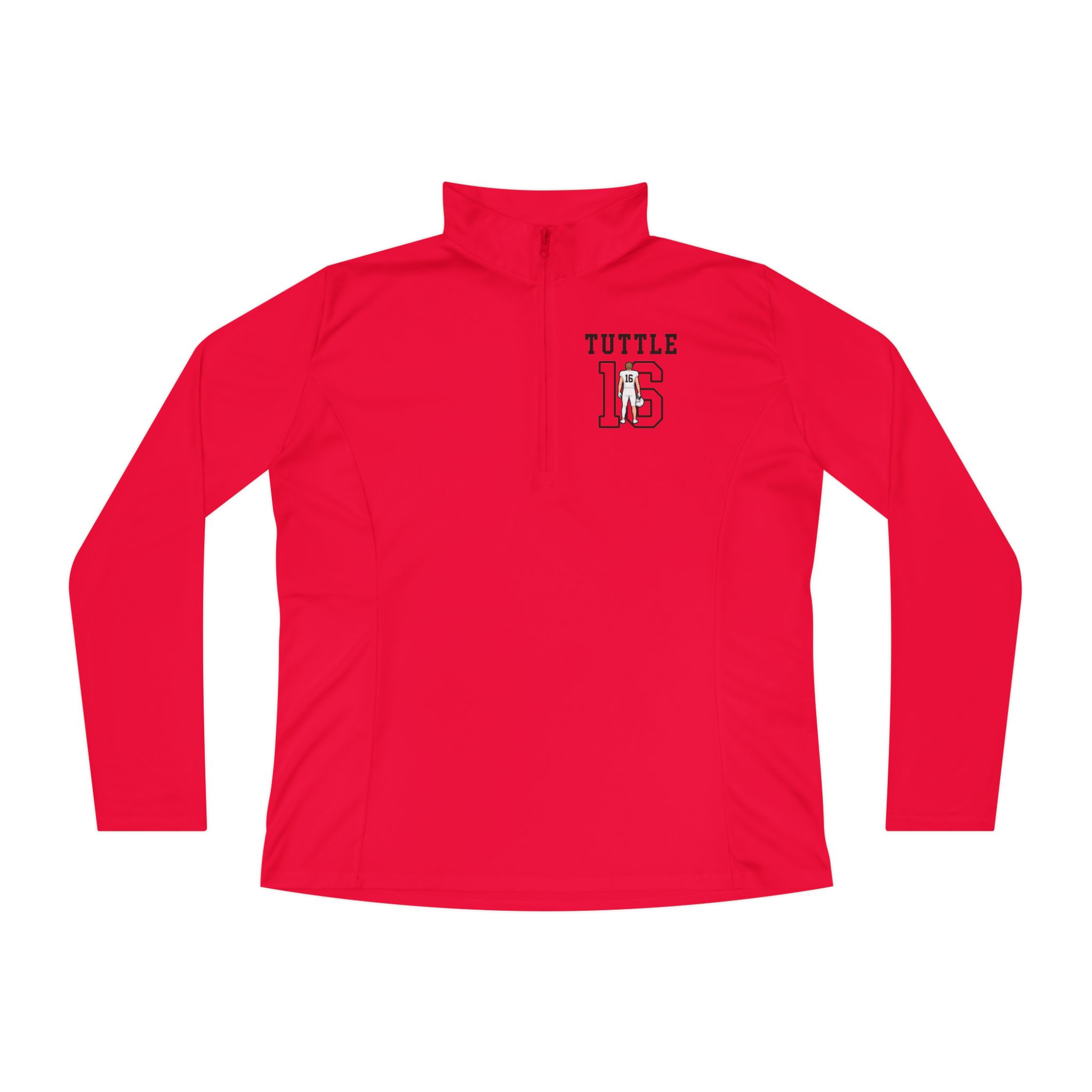 Women's Q-Zip Pullover — character_shirsey in Red