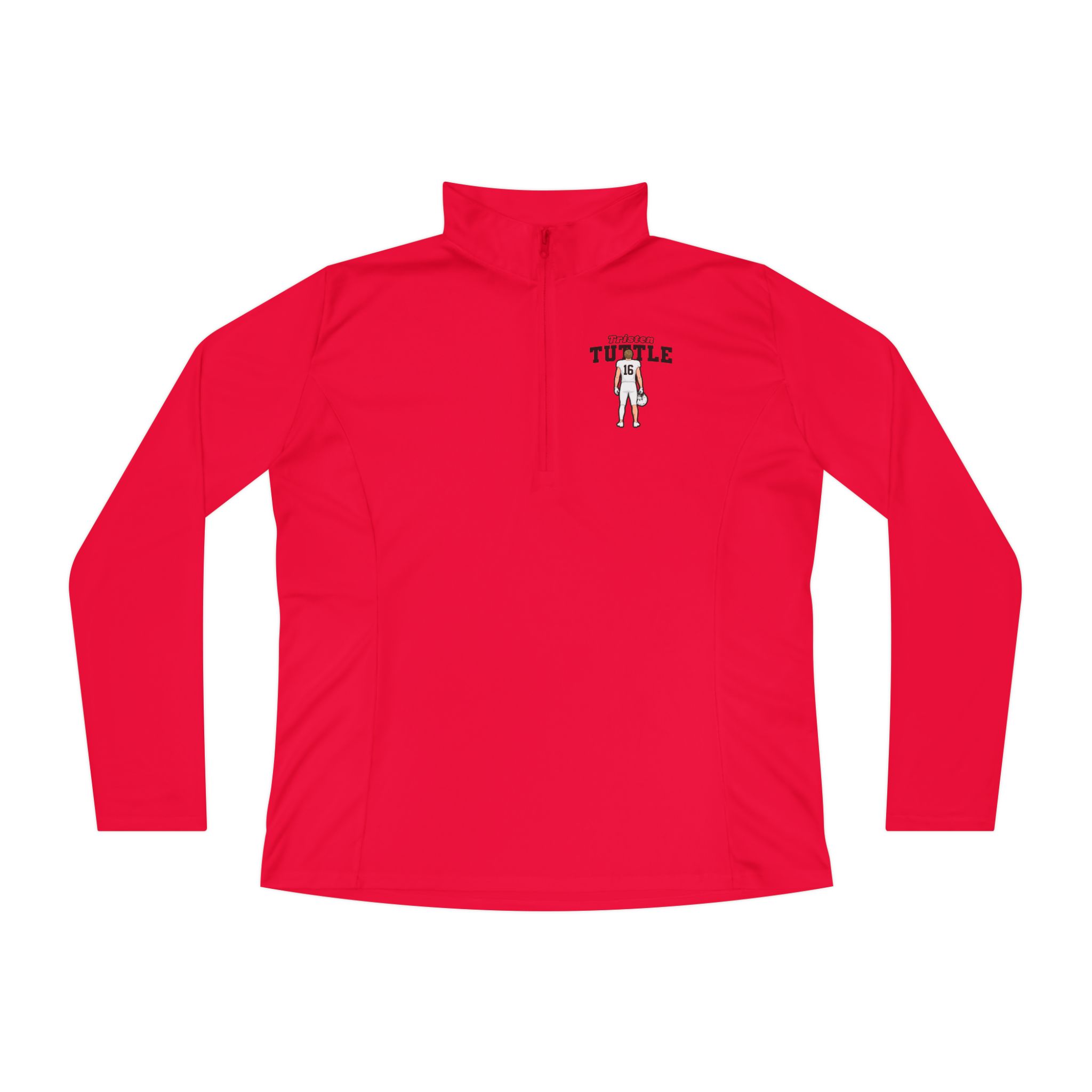 Women's Q-Zip Pullover — character_name_arch in Red
