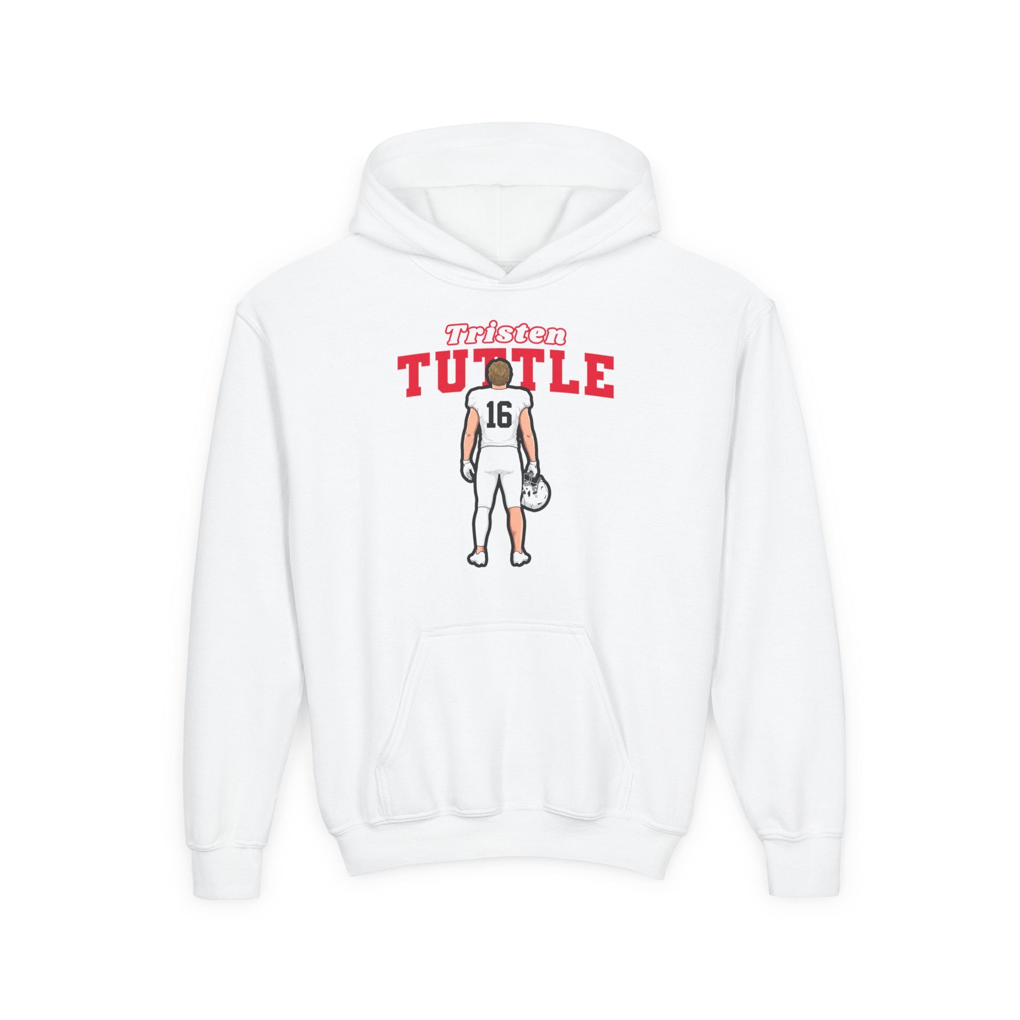 Youth Hoodie — character_name_arch in White