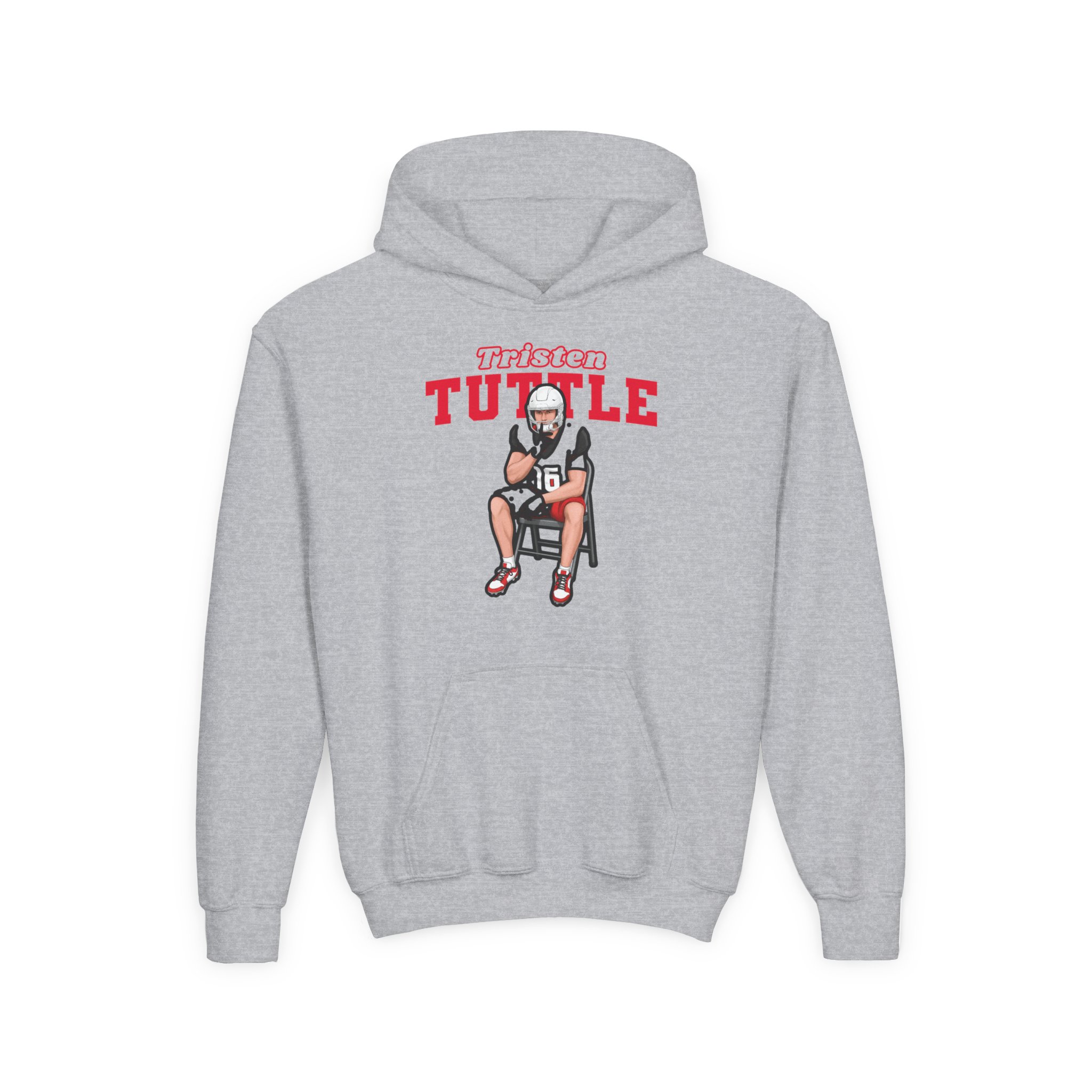 Youth Hoodie — character_name_arch in Grey