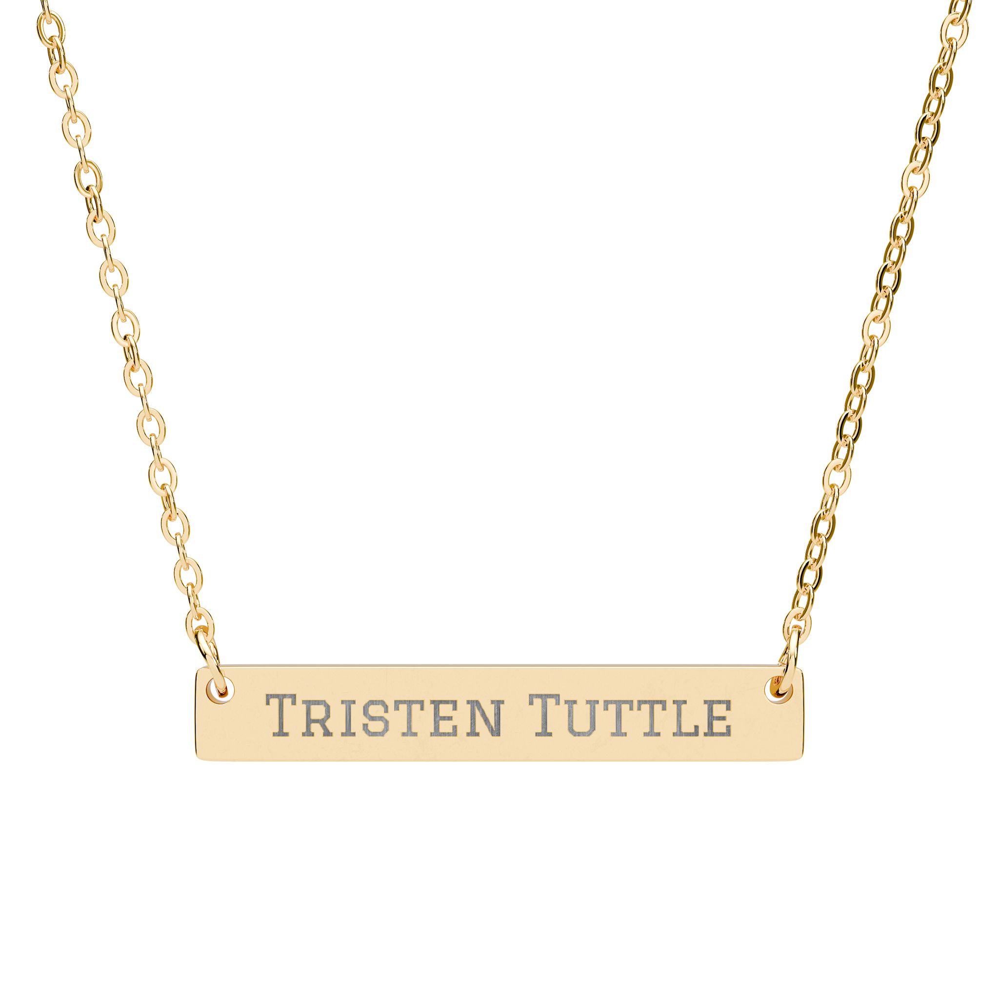 Engraved Bar Necklace — Classic in Gold