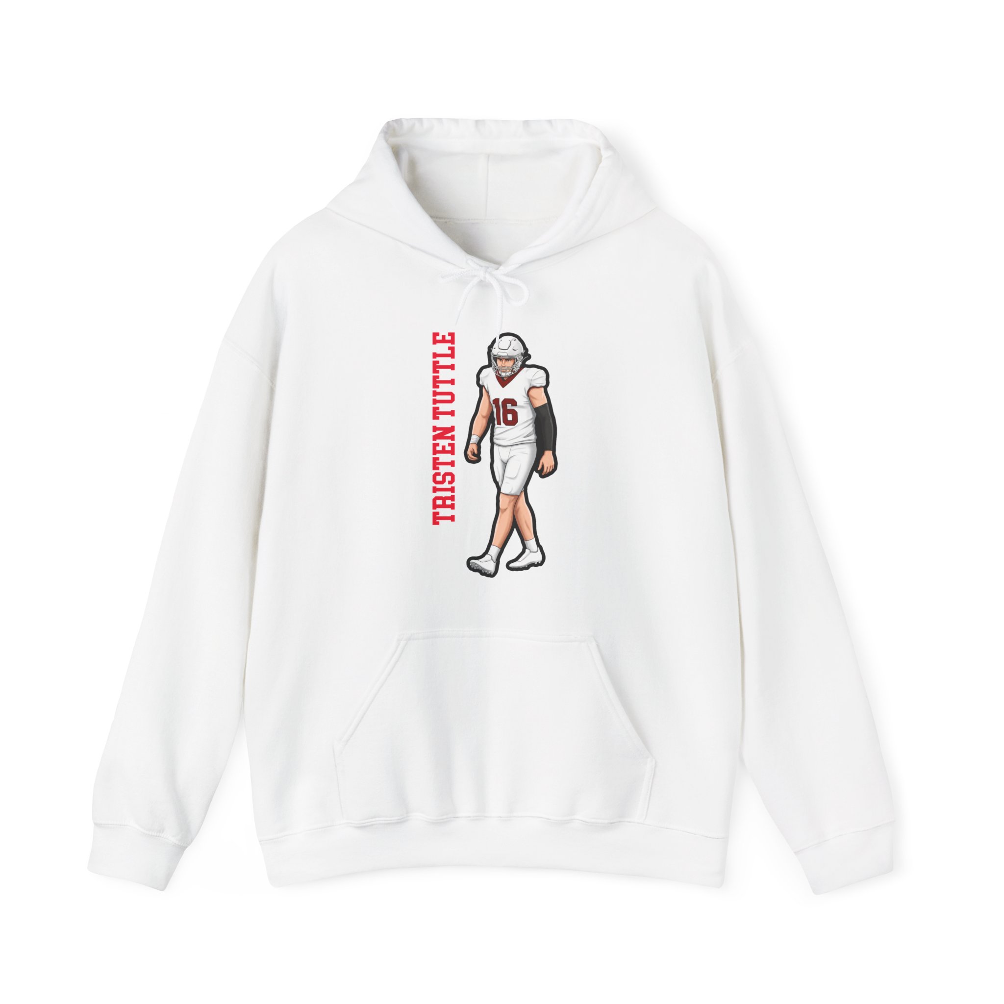 Hoodie — character_name_vertical in White