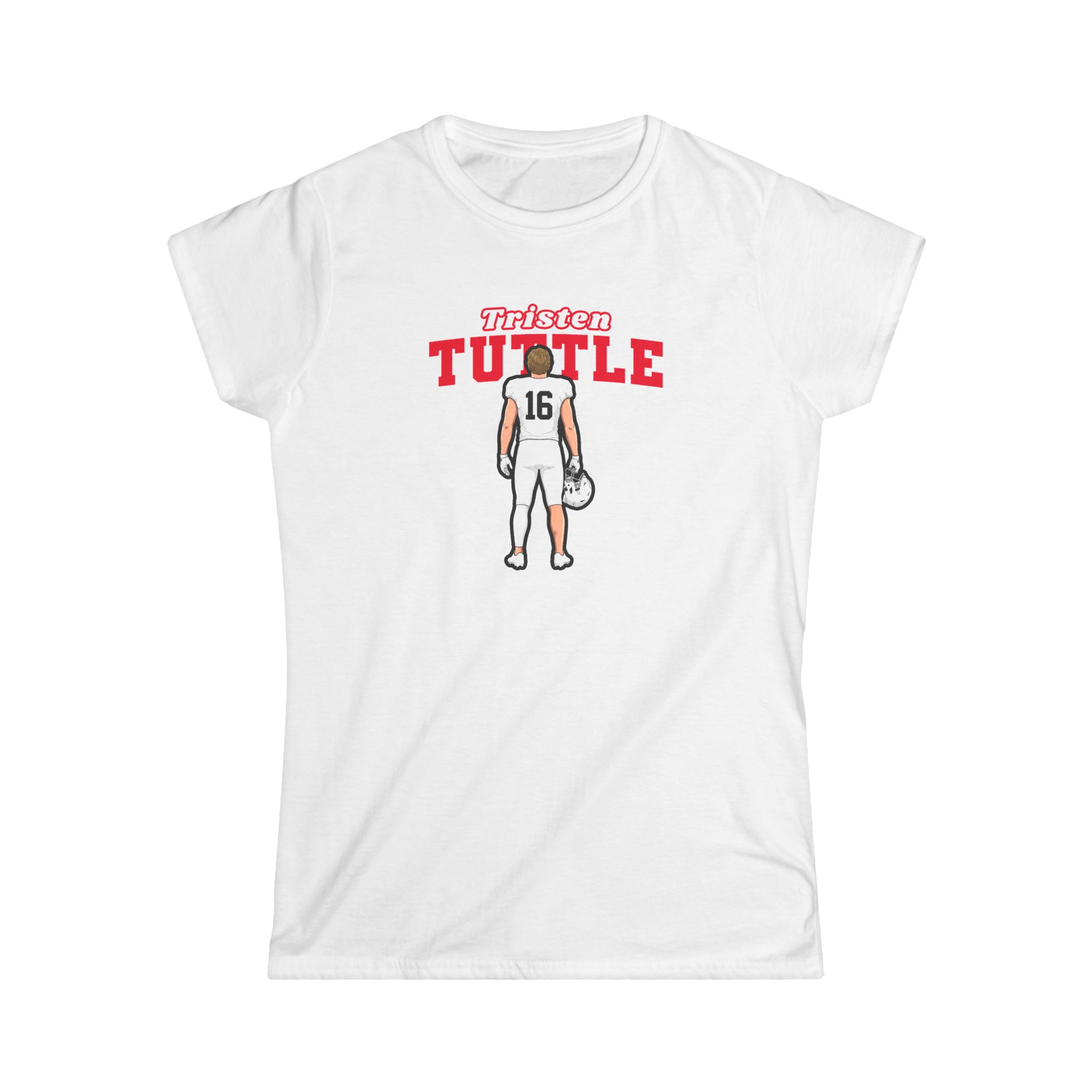 Women's Softstyle Tee — character_name_arch in White
