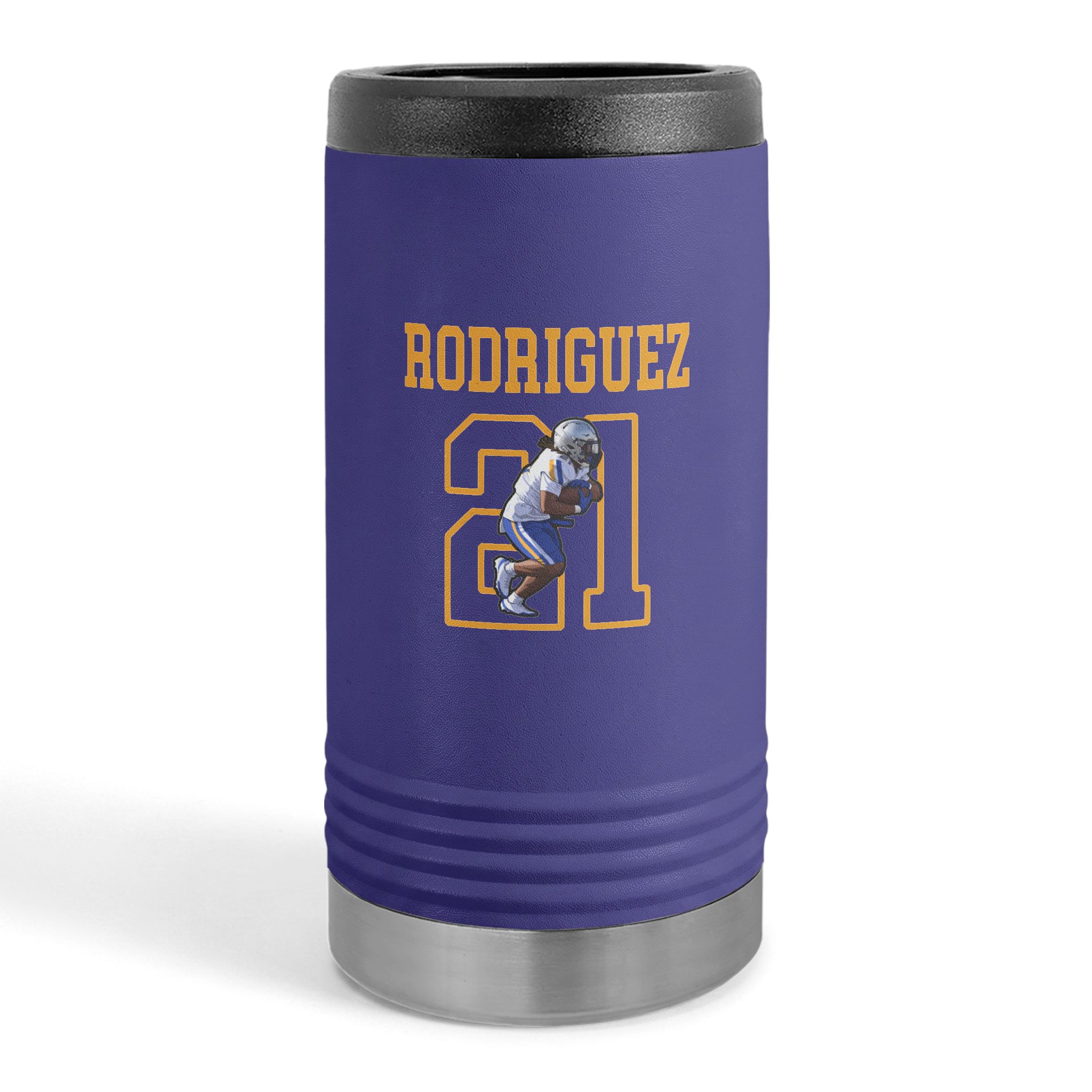 Slim Stainless Can Cooler — character_shirsey in Purple