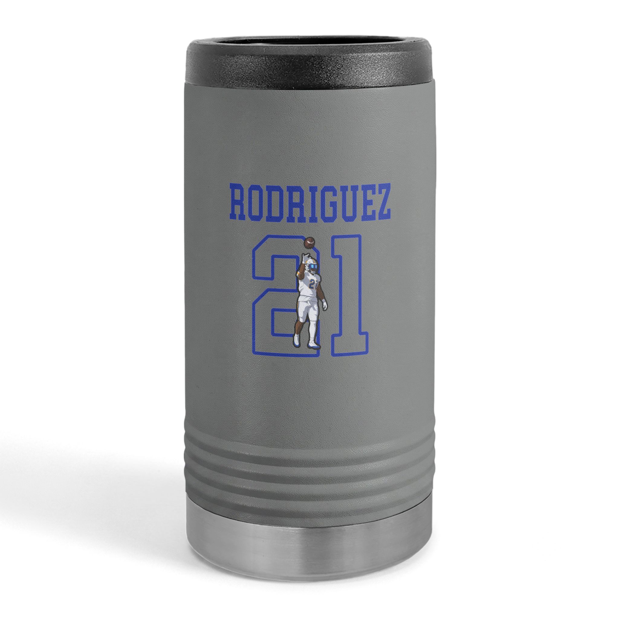 Slim Stainless Can Cooler — character_shirsey in Grey