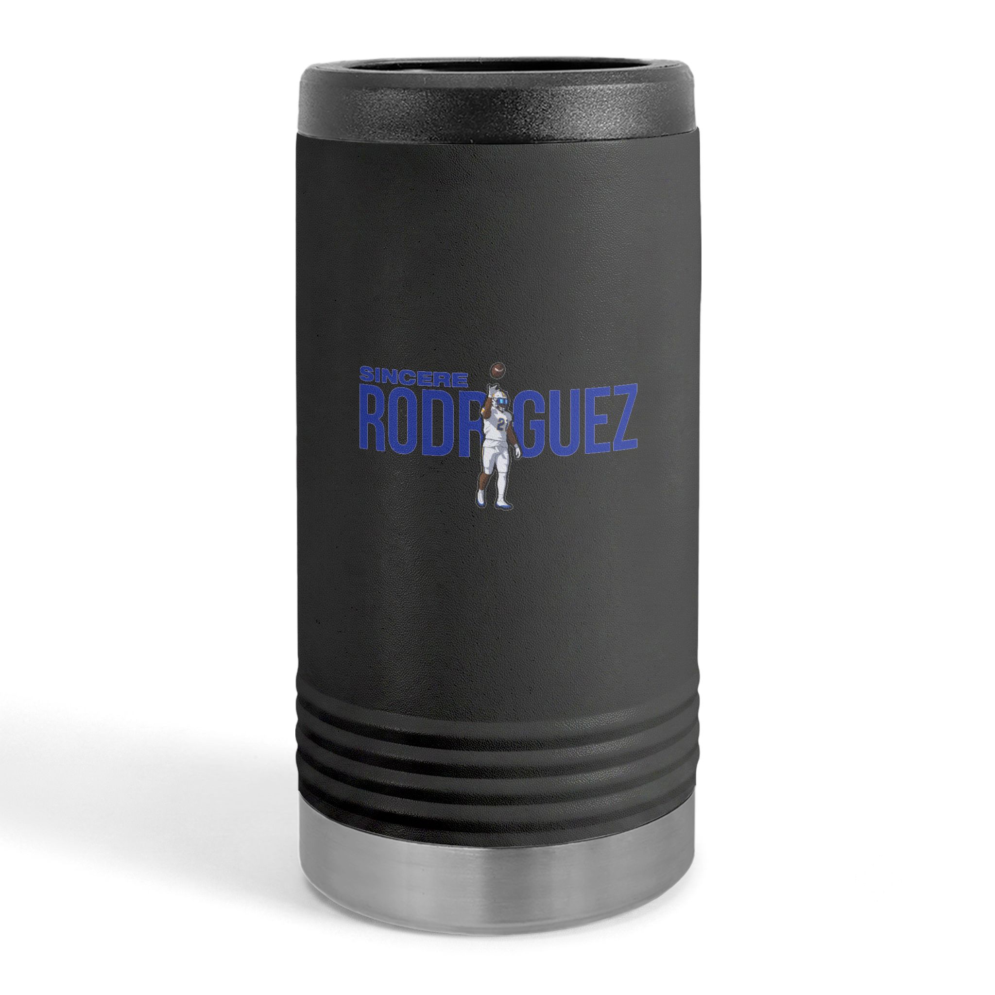 Slim Stainless Can Cooler — character_player_name in Black