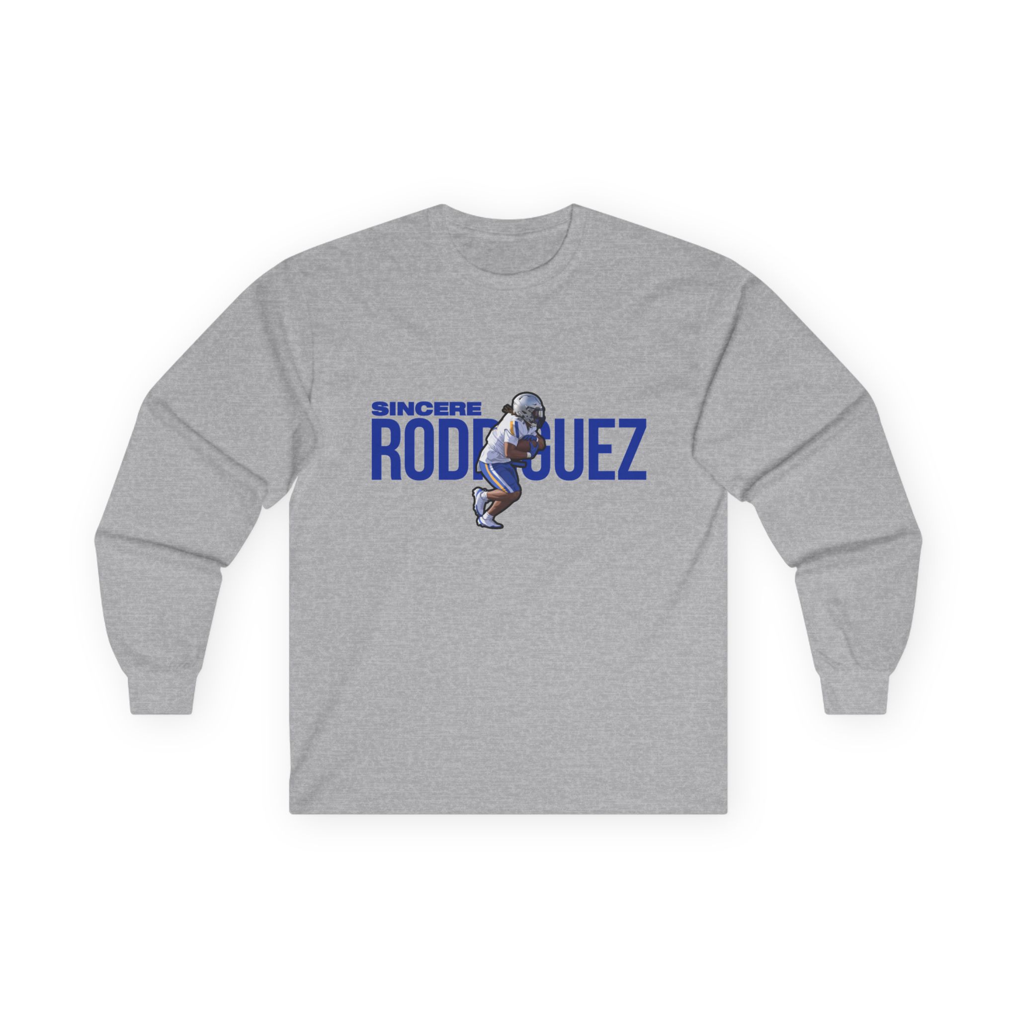 Long Sleeve Tee — character_player_name in Grey