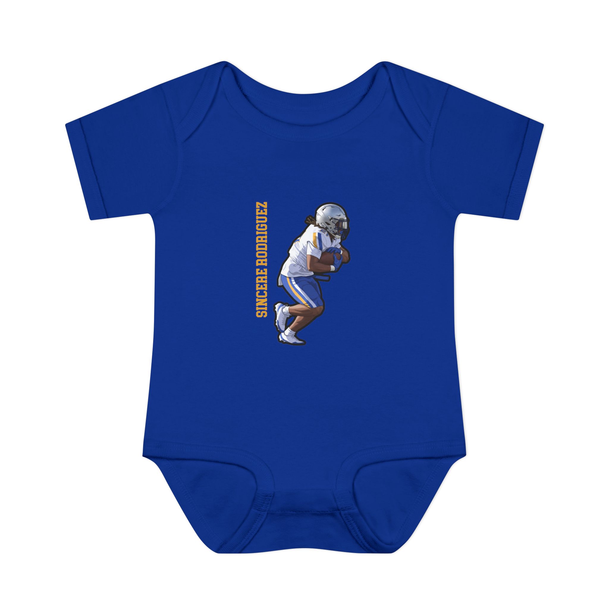 Baby Onesie — character_name_vertical in Royal