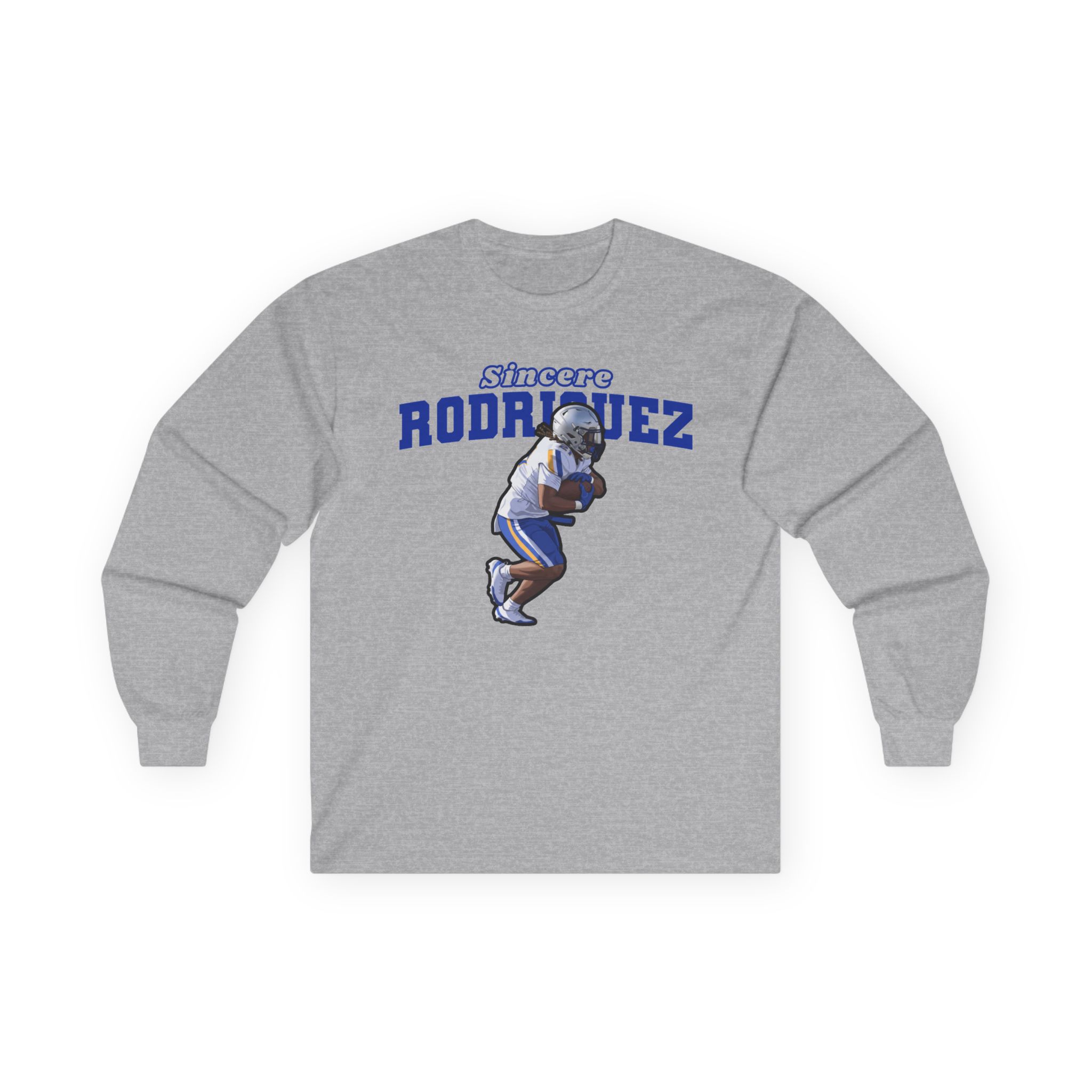 Long Sleeve Tee — character_name_arch in Grey