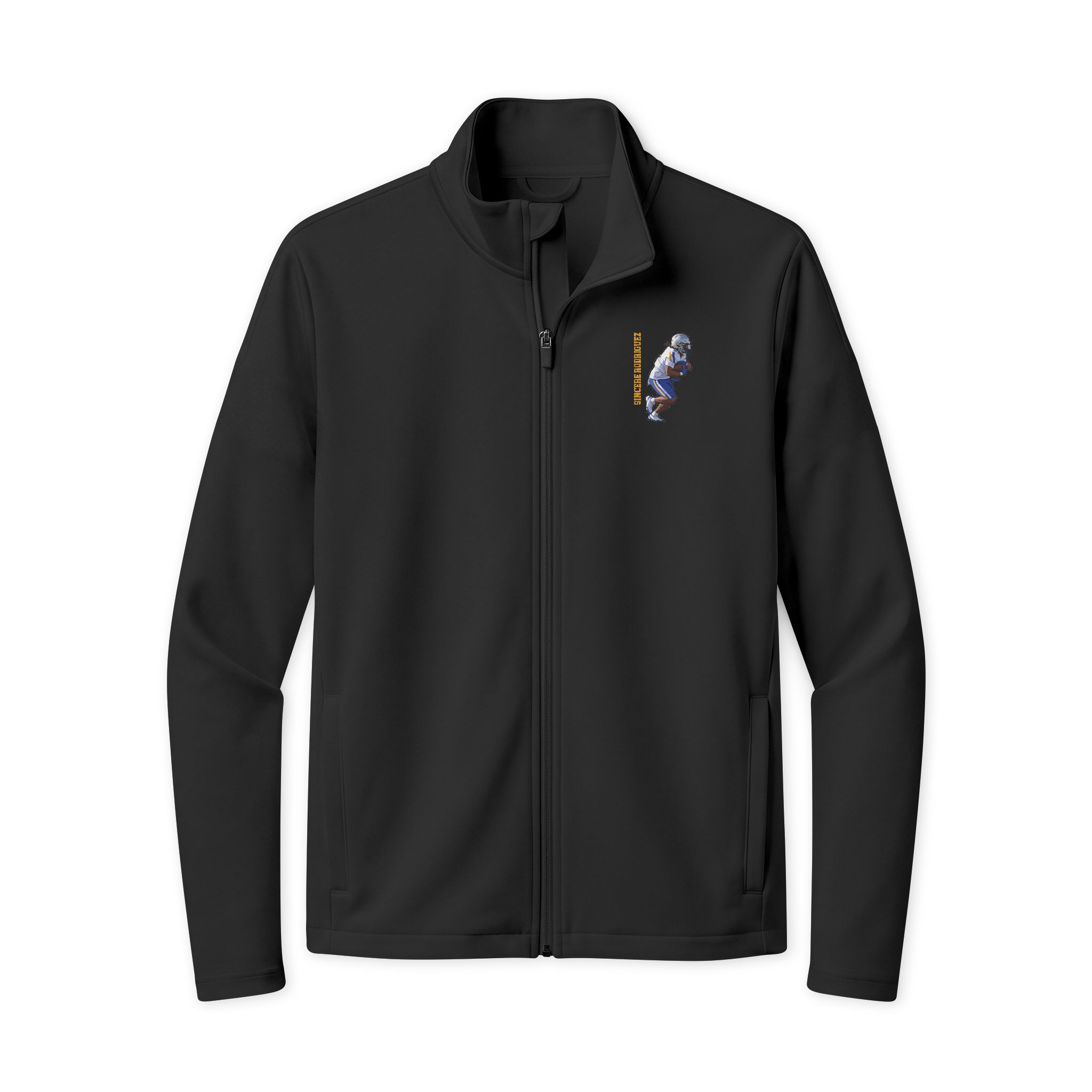 Travel Full-Zip Jacket — character_name_vertical in Black/ Black