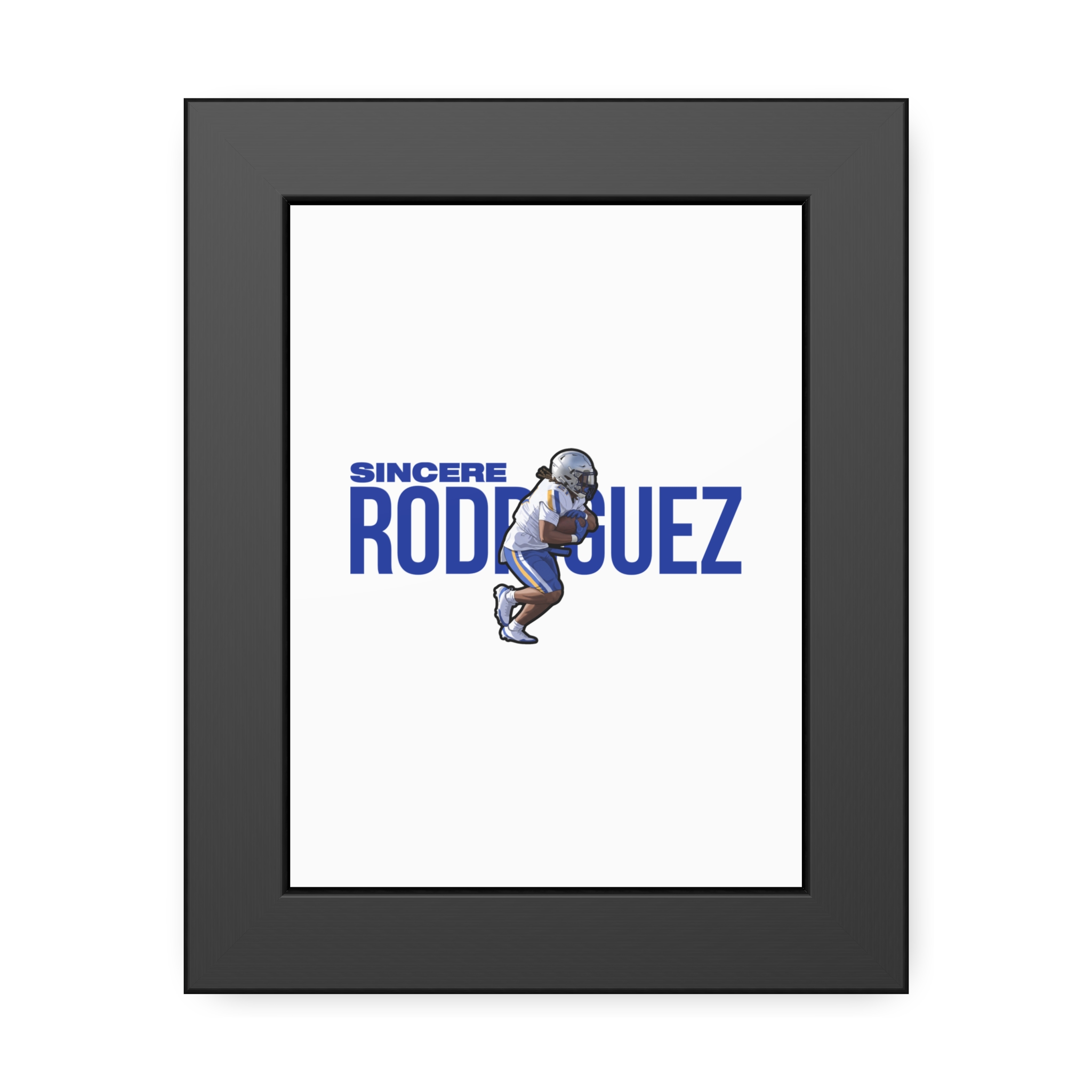 Framed Poster — character_player_name in Black