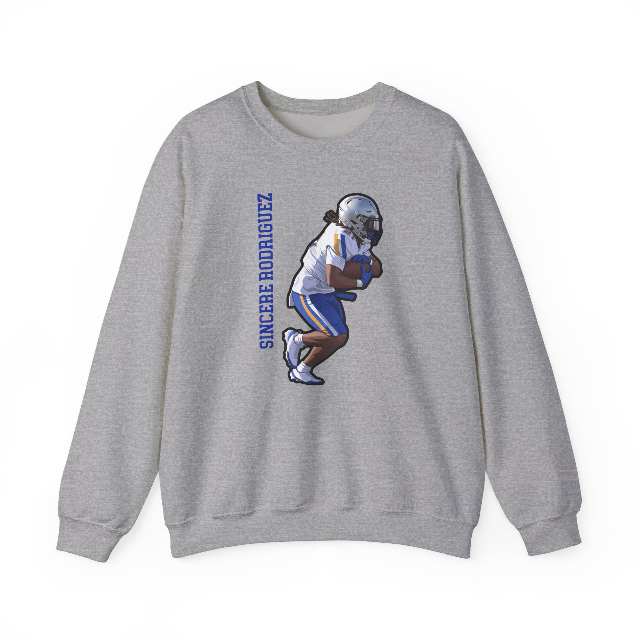 Crewneck Sweatshirt — character_name_vertical in Grey