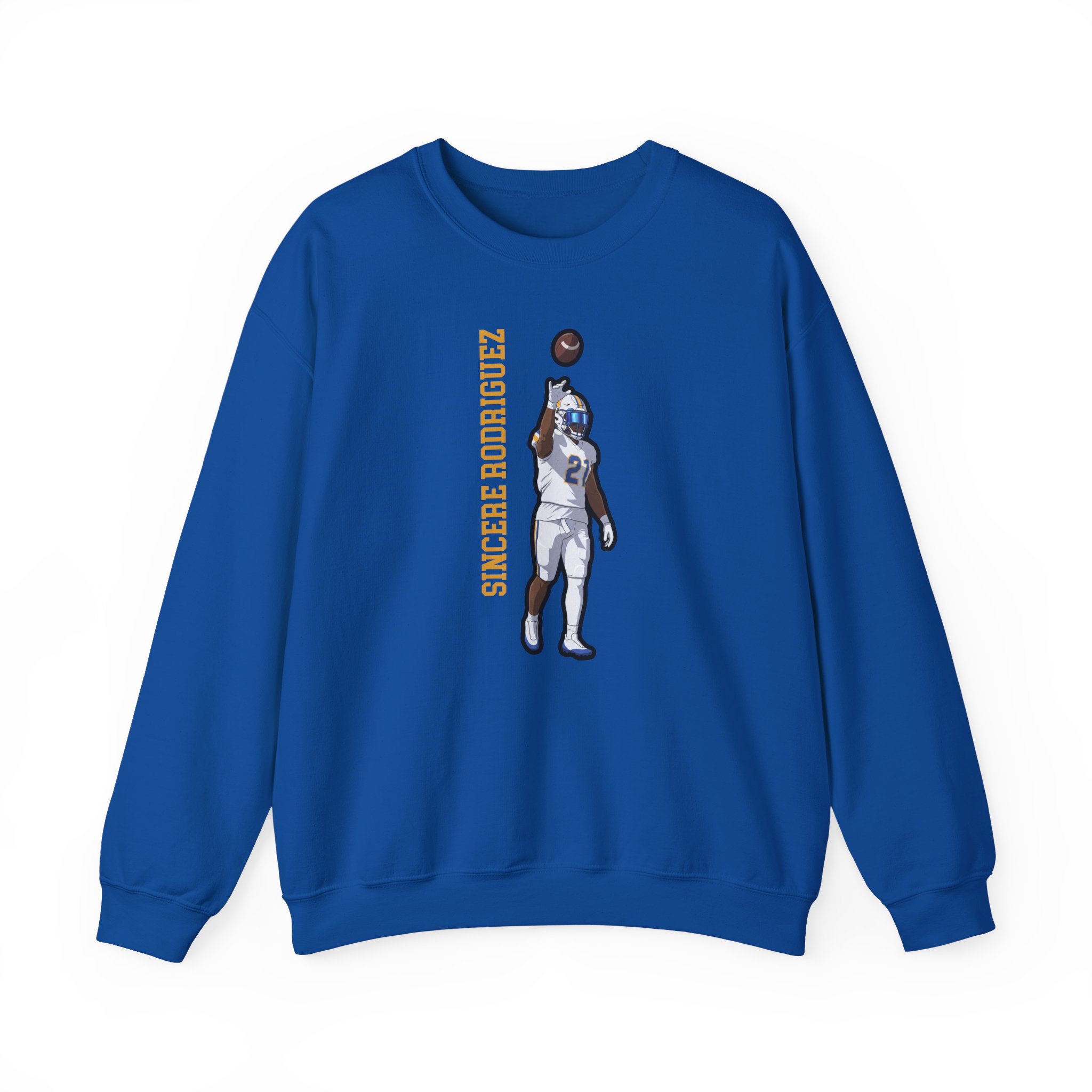 Crewneck Sweatshirt — character_name_vertical in Royal