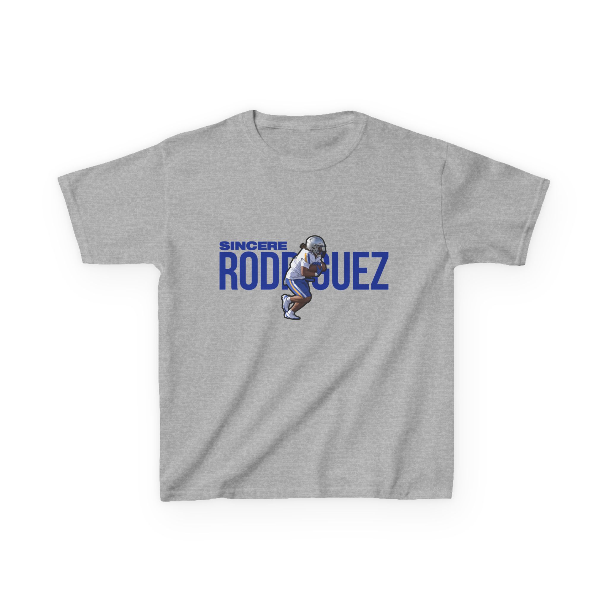 Youth Tee — character_player_name in Grey