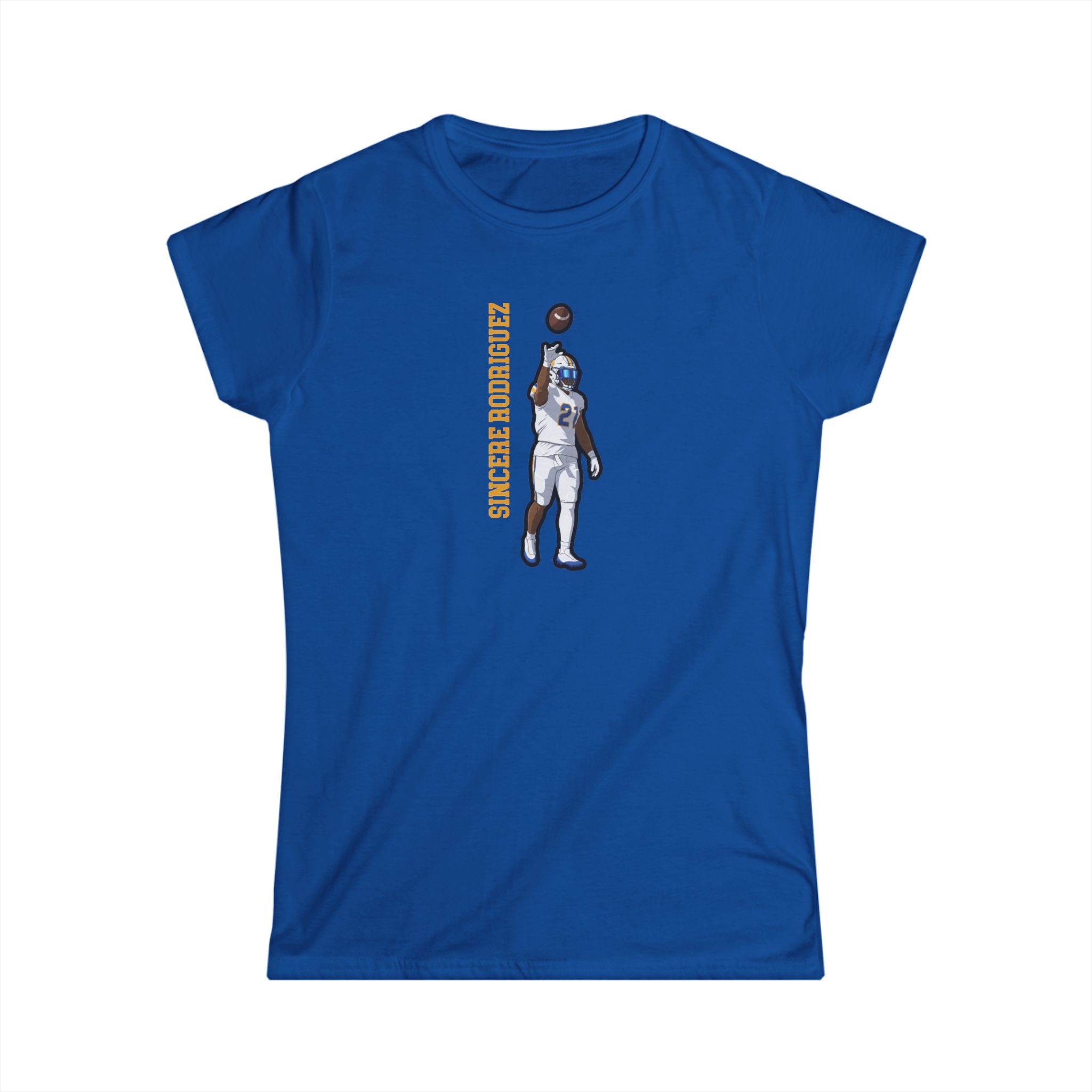 Women's Softstyle Tee — character_name_vertical in Royal