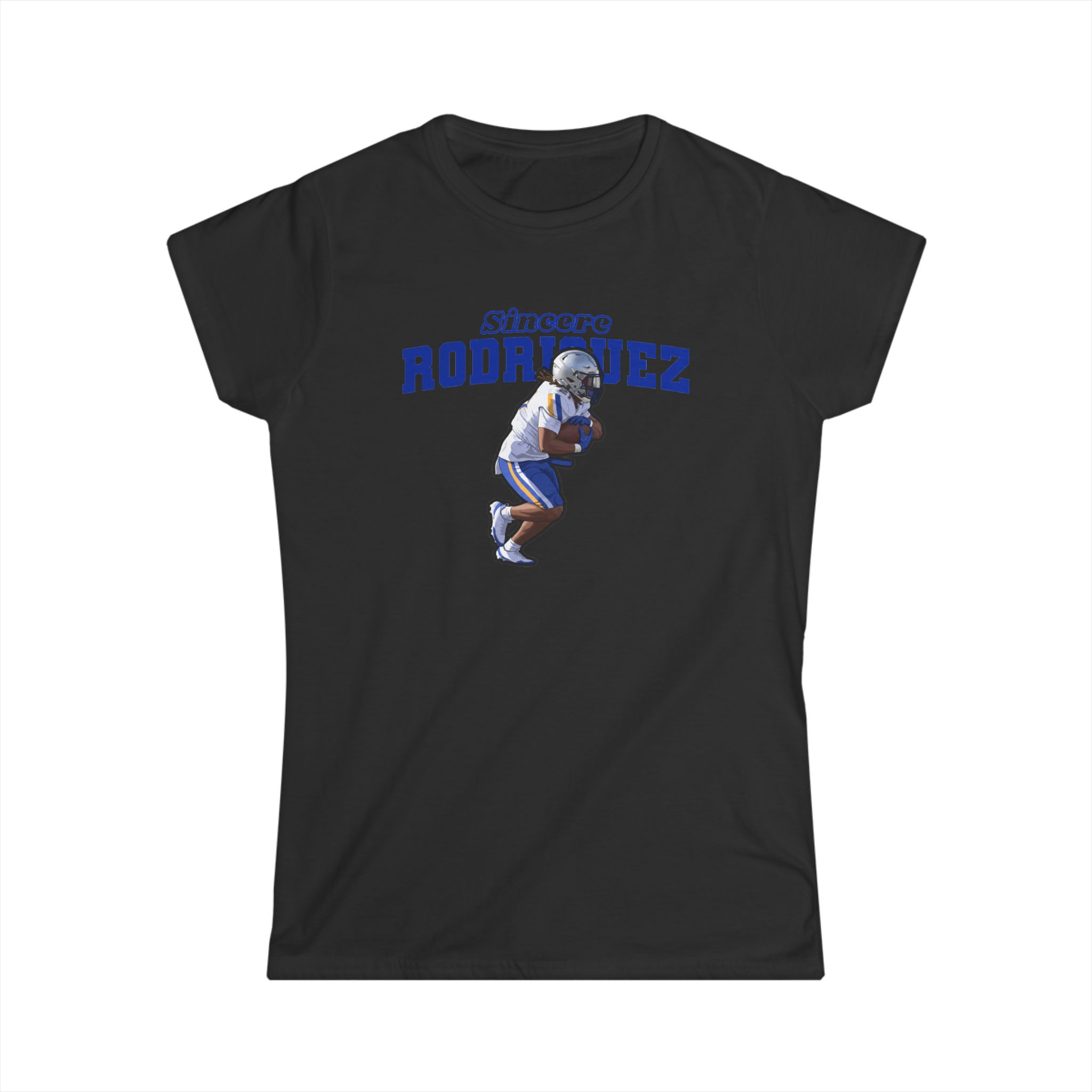 Women's Softstyle Tee — character_name_arch in Black