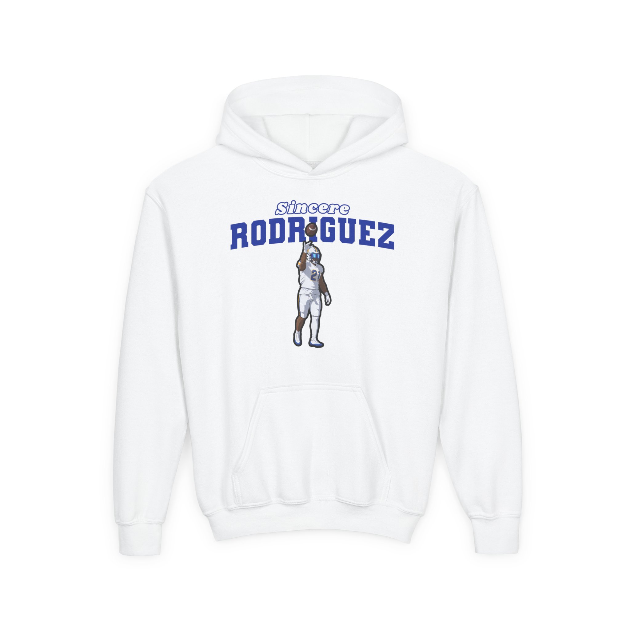 Youth Hoodie — character_name_arch in White